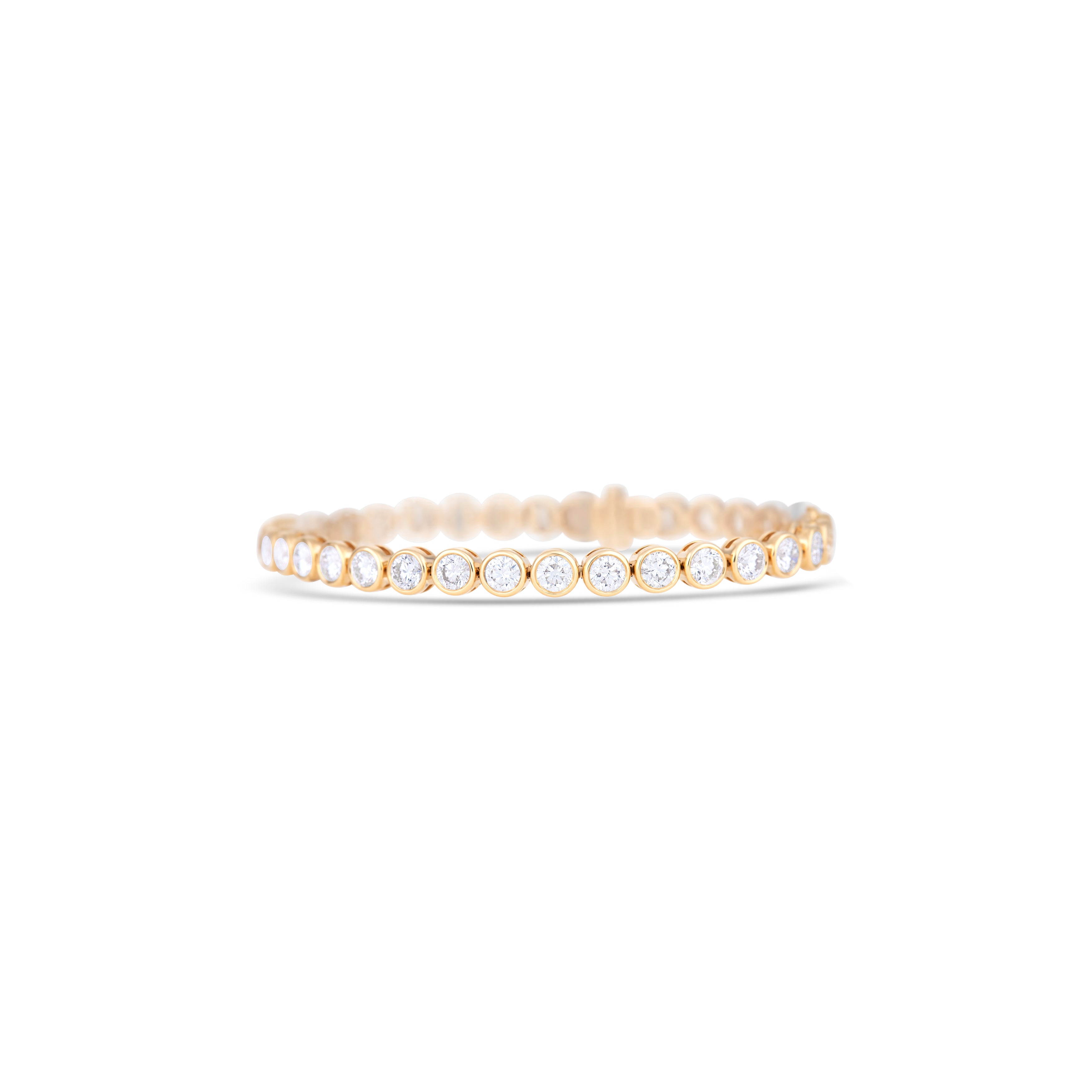 14K Yellow Gold Round Diamond Bracelet
