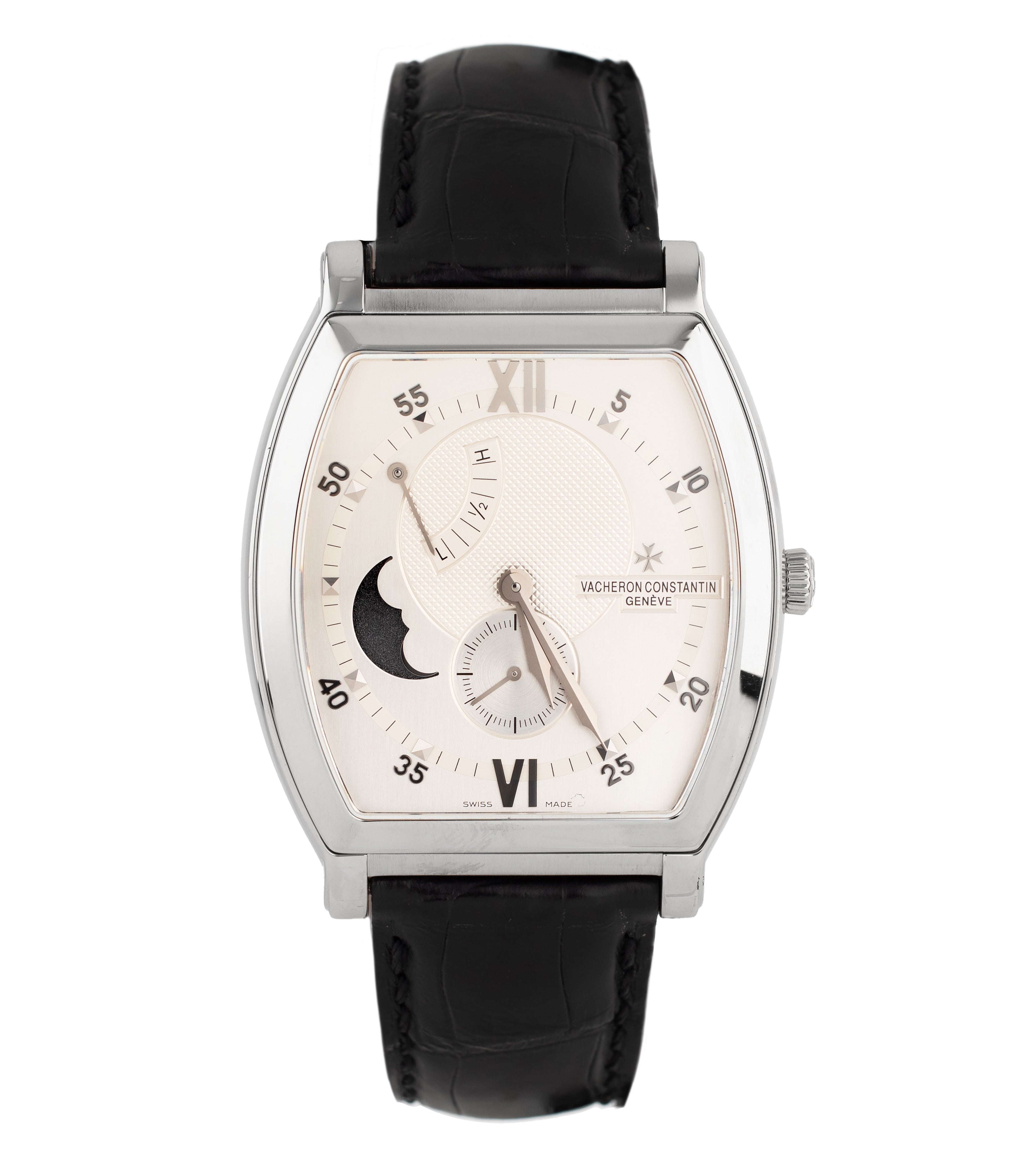 Vacheron Constantin Malte Moon Phase Silver Dial White Gold 42x39mm 83080/000G-9408