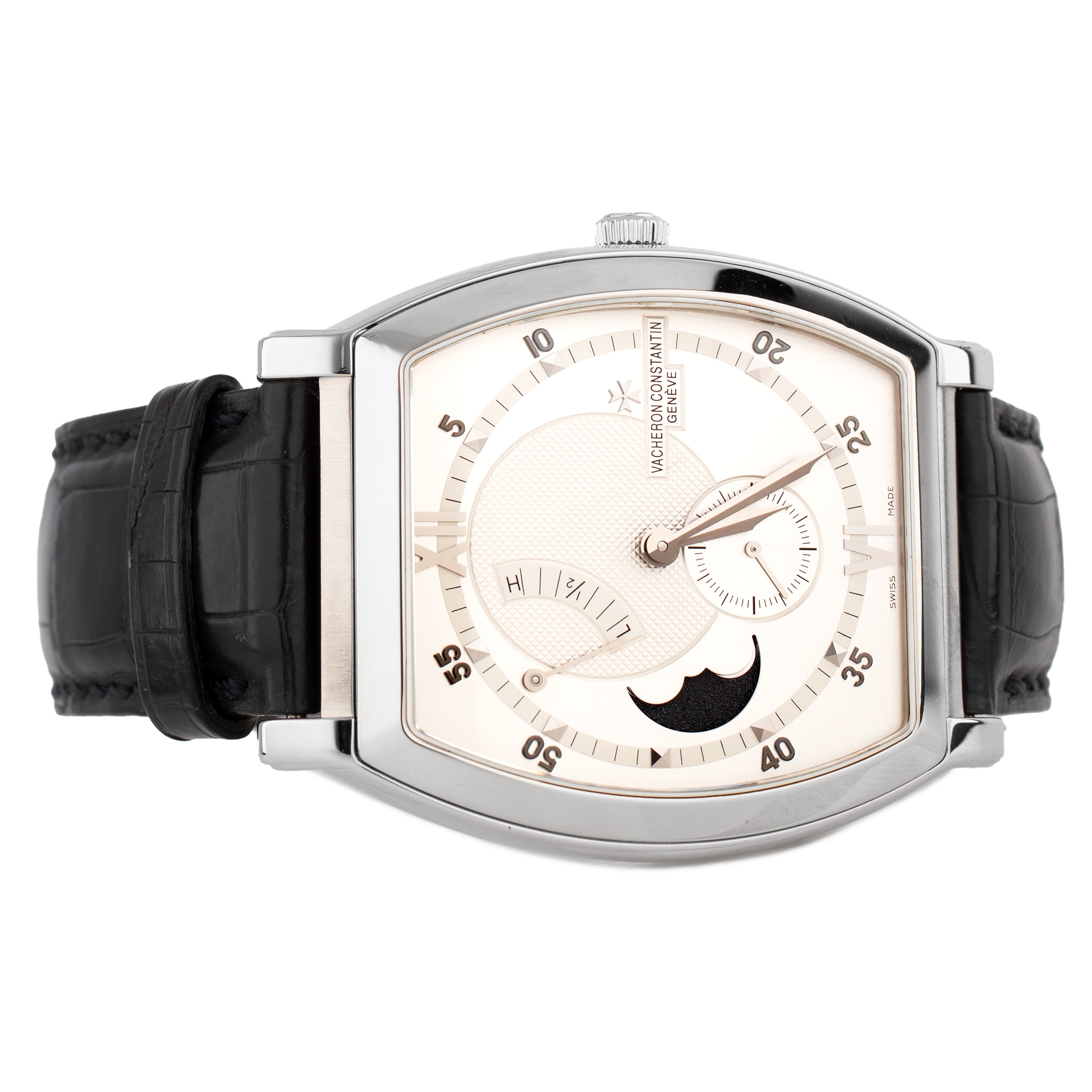 Vacheron Constantin Malte Moon Phase Silver Dial White Gold 42x39mm 83080/000G-9408
