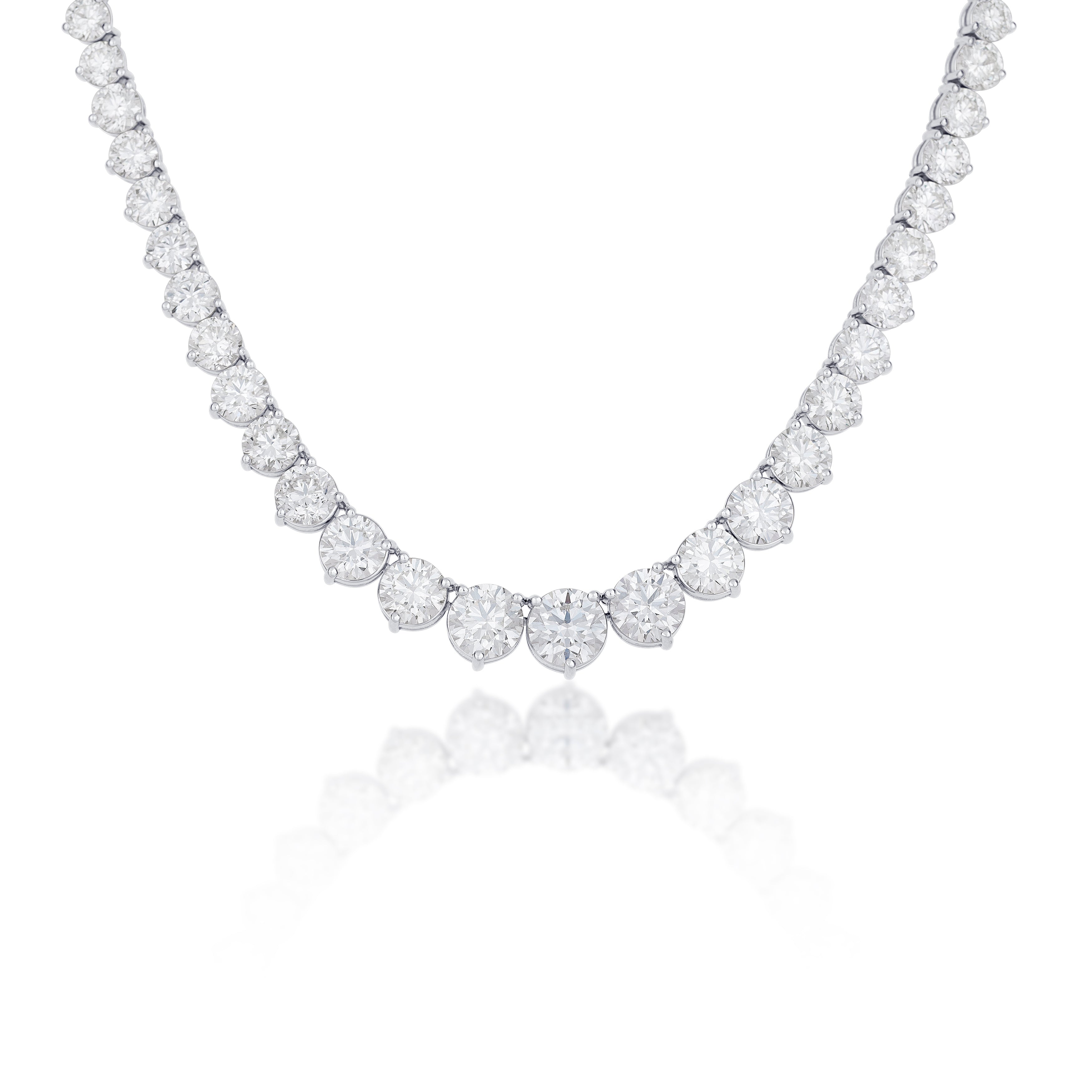 14K White Gold Round Diamond Bracelet