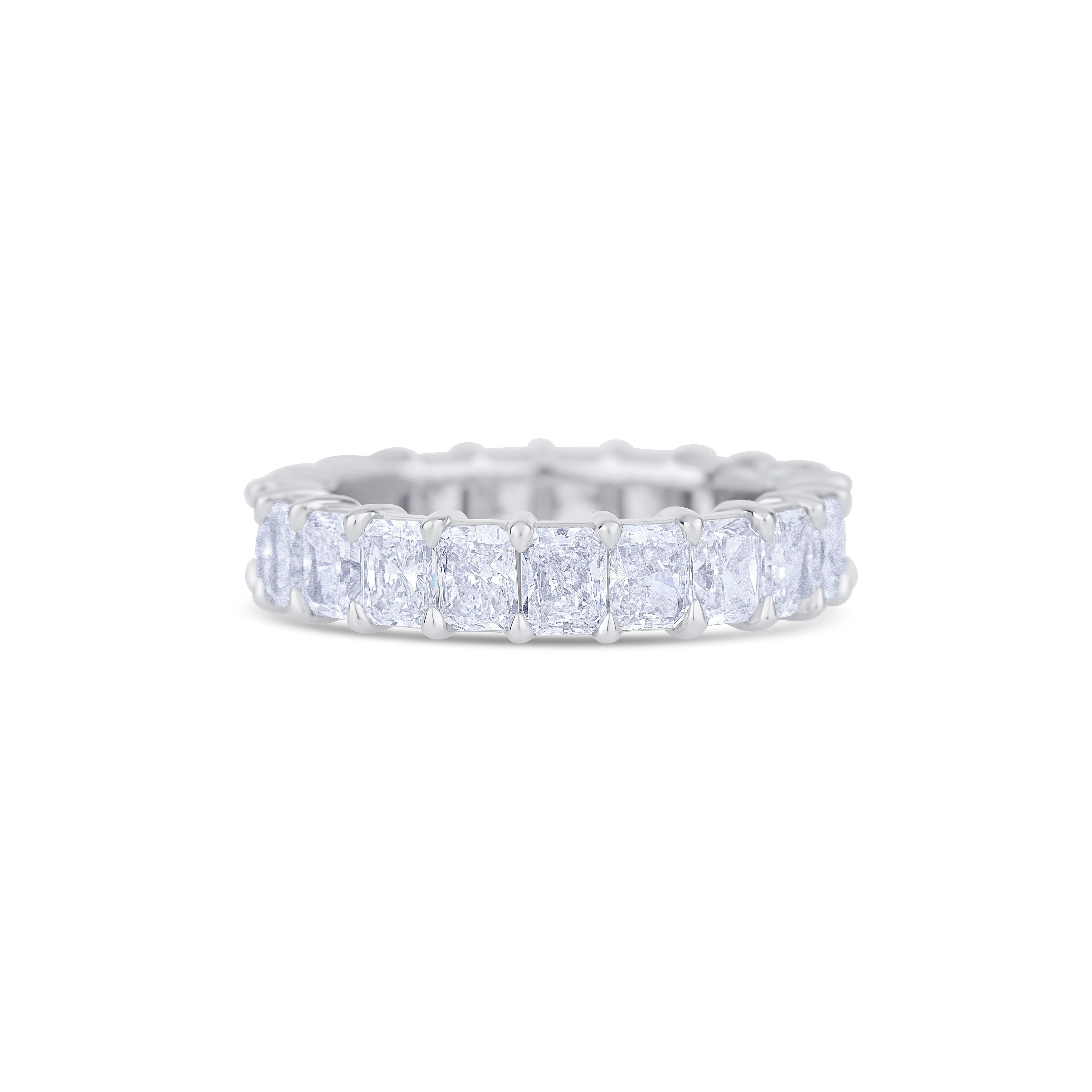 14K White Gold Radiant Cut Diamond Eternity Wedding Band
