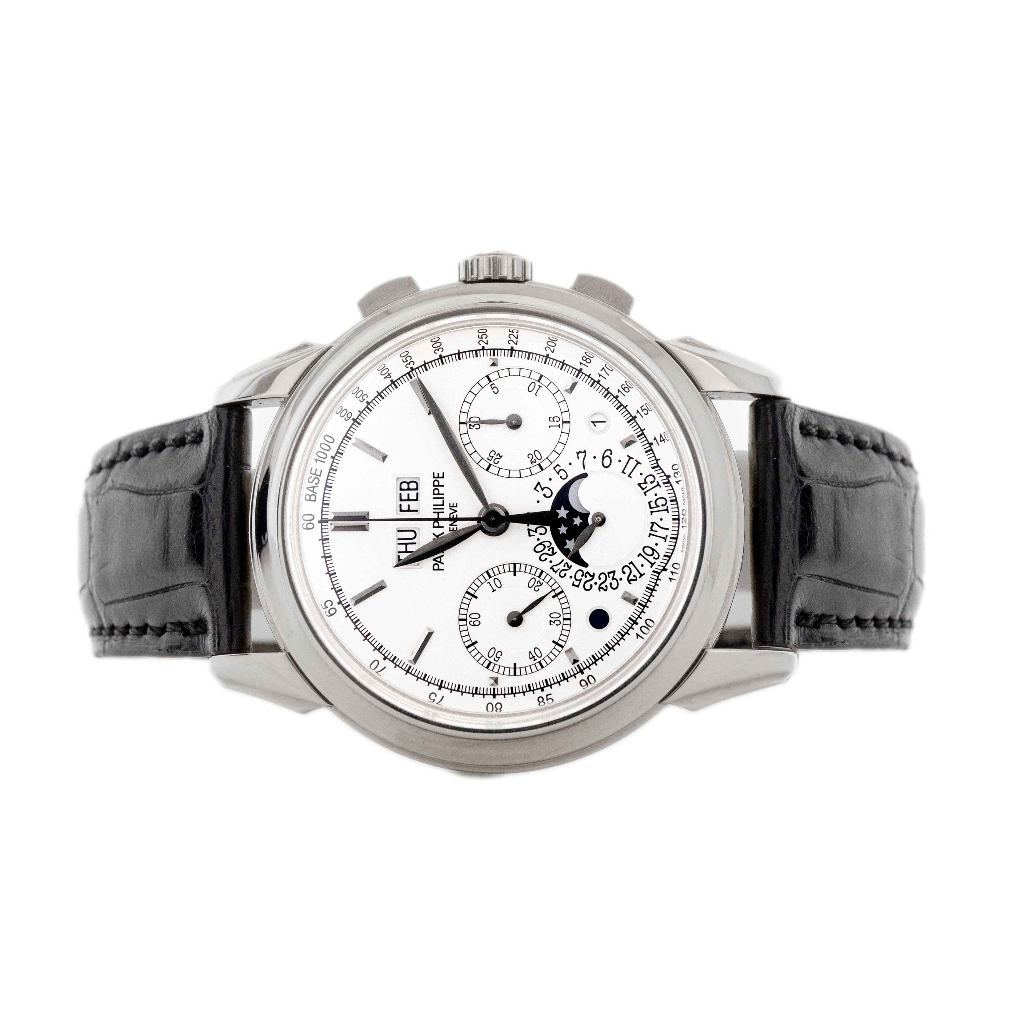 Patek Philippe Perpetual Calendar Chronograph White Gold Silver Dial 41mm 5270G-013
