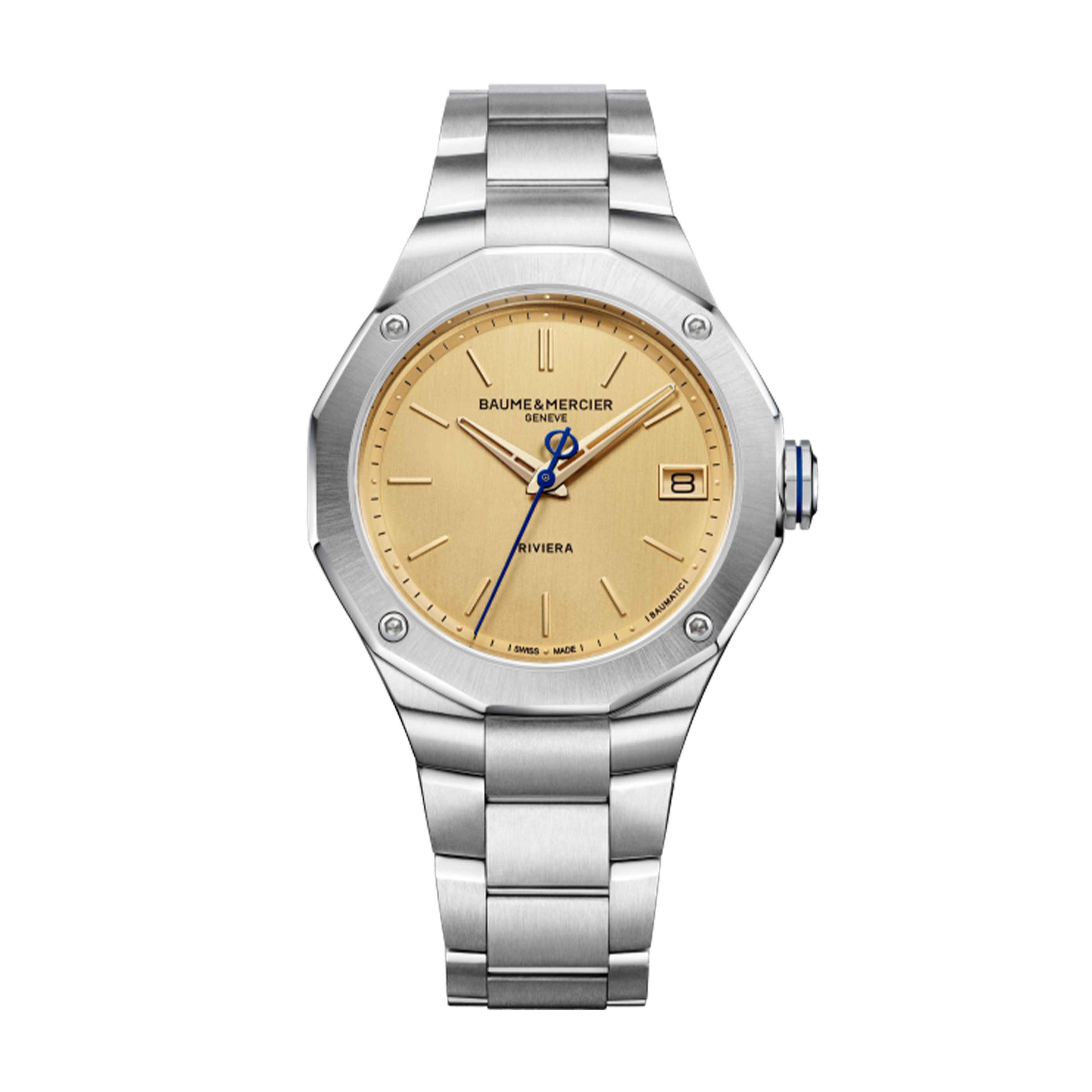 Baume & Mercier Riviera Watch, 39mm Gold Dial, 10822