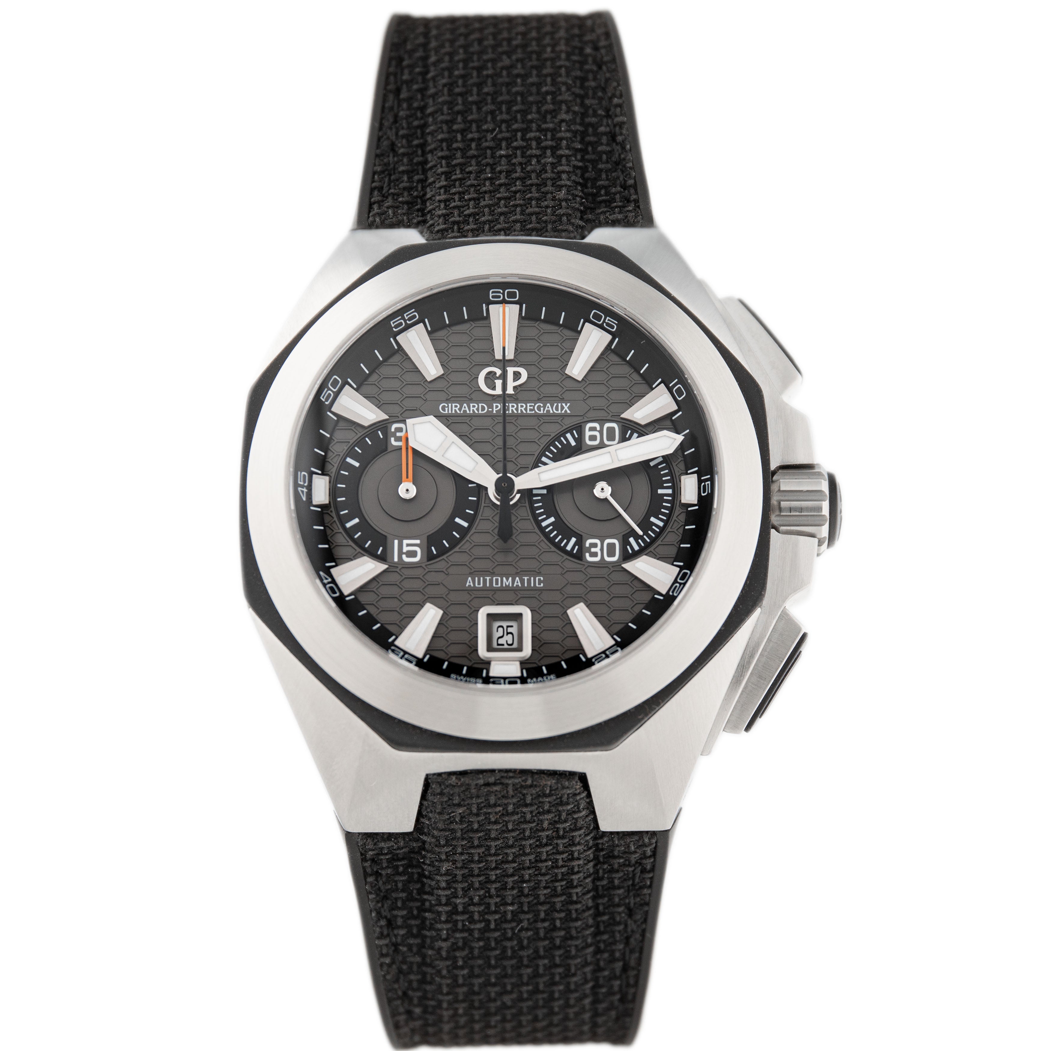 Girard Perregaux Chrono Hawk Stainless Steel Gray Dial 44mm 49970-11-231-FK6A Full Set