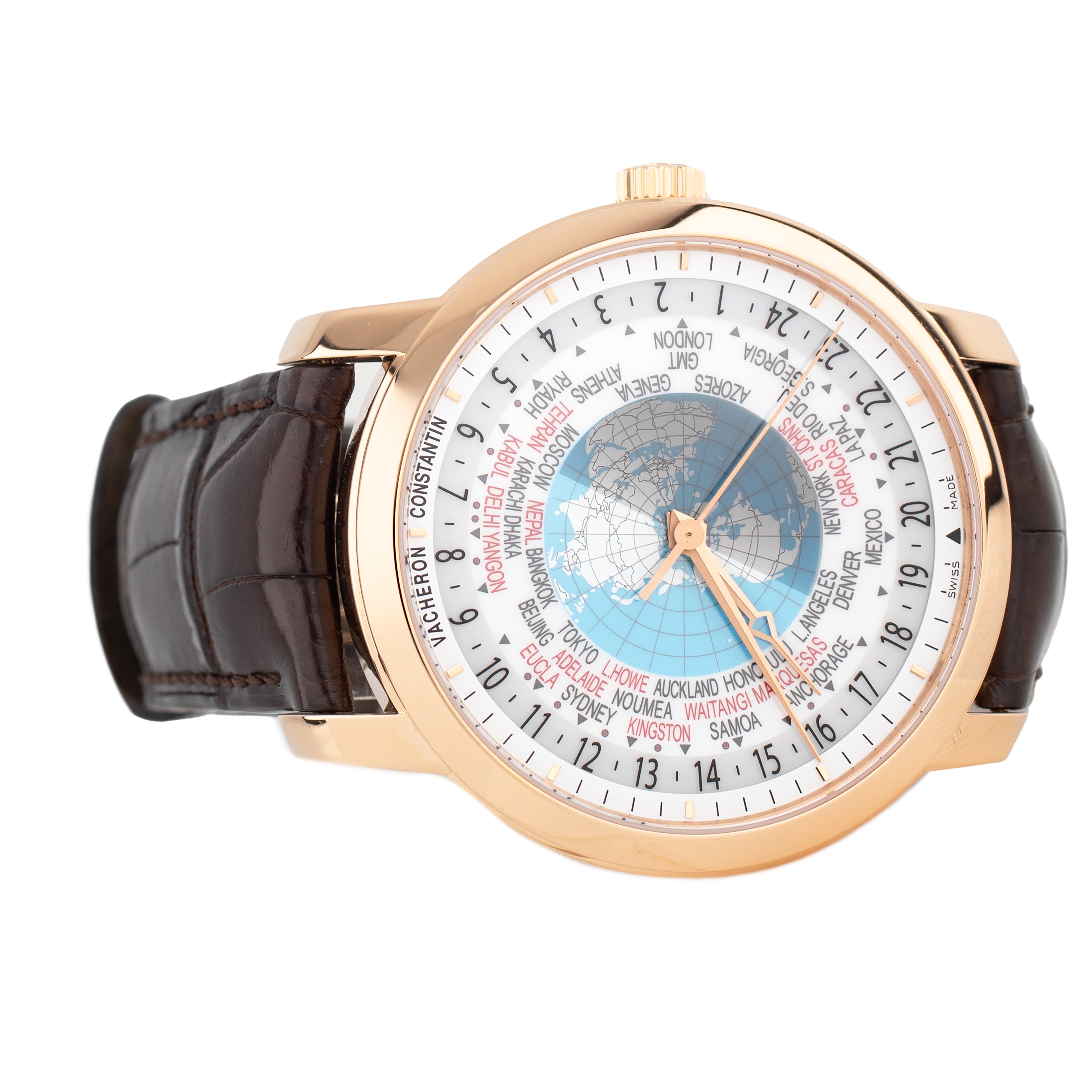 Vacheron Constantin Traditionnelle World Time White Dial Rose Gold 42.5mm 86060/000R-9640 Full Set