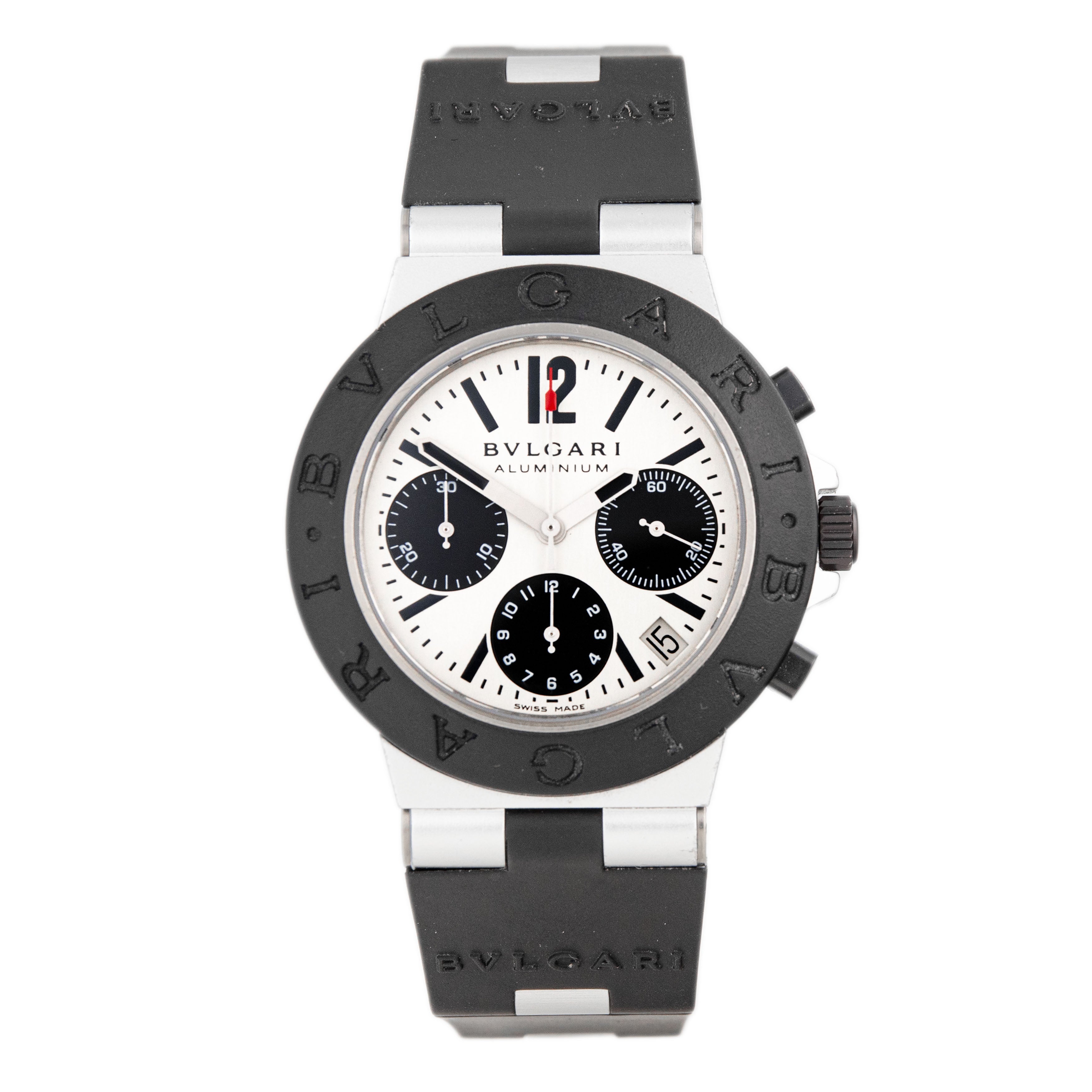 Bulgari Diagono Chronograph Aluminium White Dial 38mm AC38TA Full Set