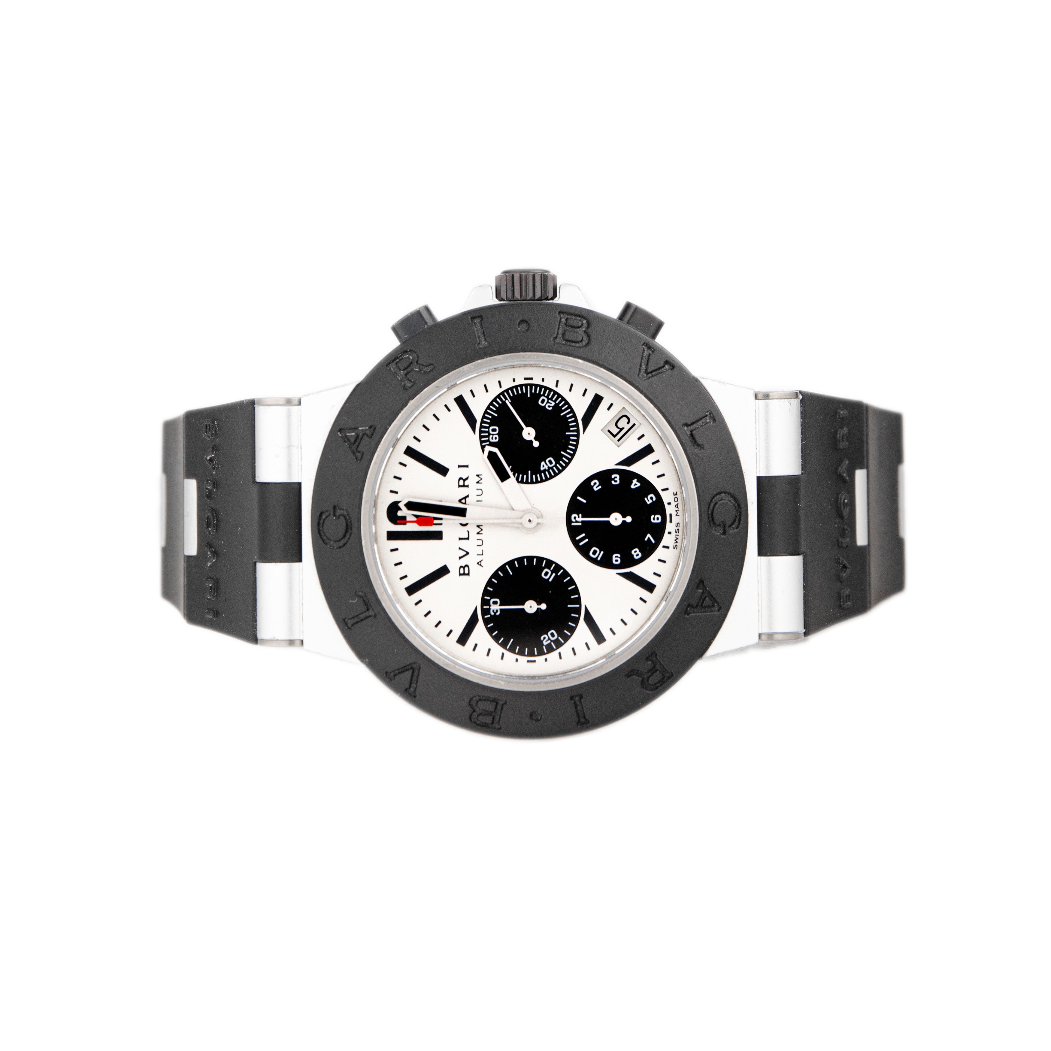 Bulgari Diagono Chronograph Aluminium White Dial 38mm AC38TA Full Set