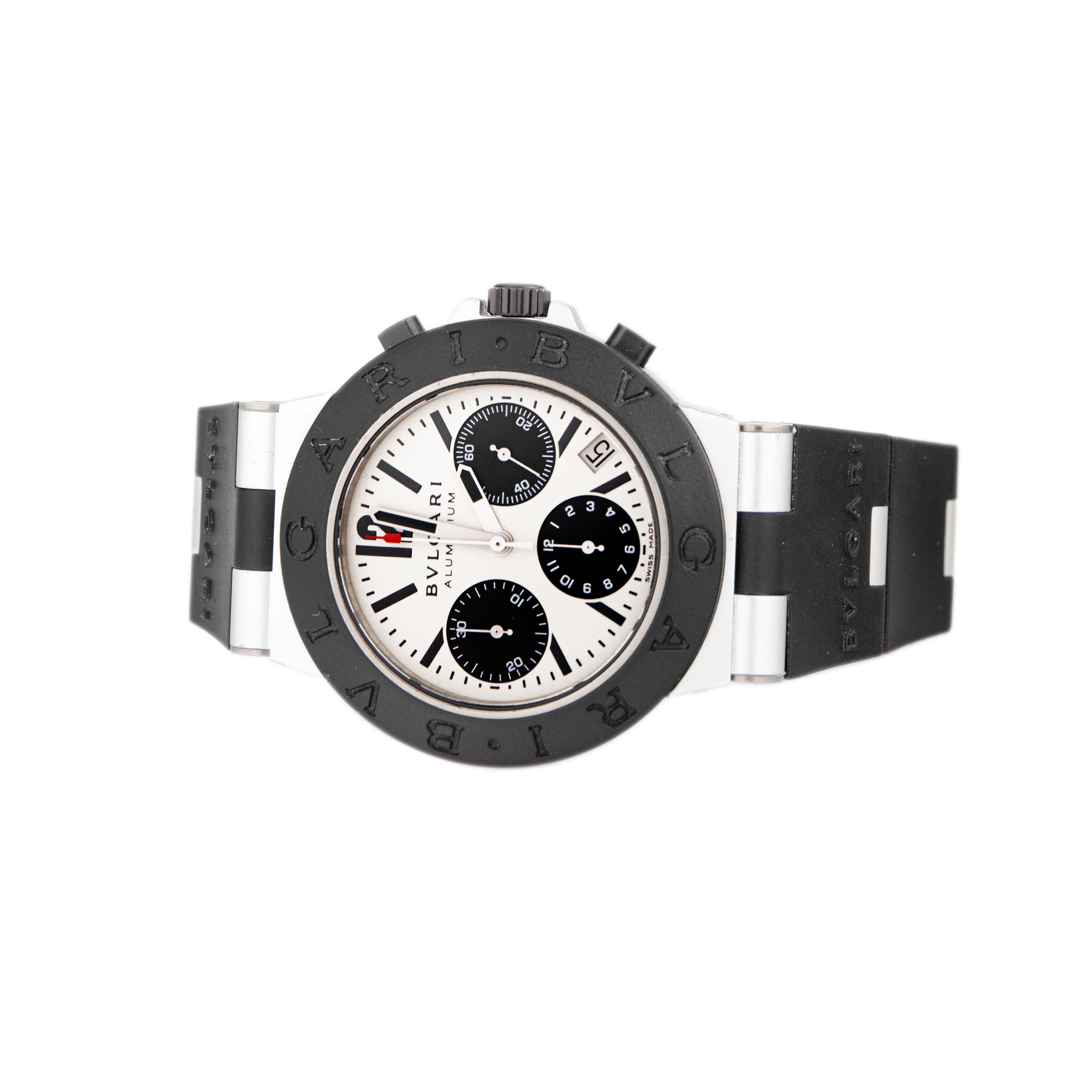 Bulgari Diagono Chronograph Aluminium White Dial 38mm AC38TA Full Set