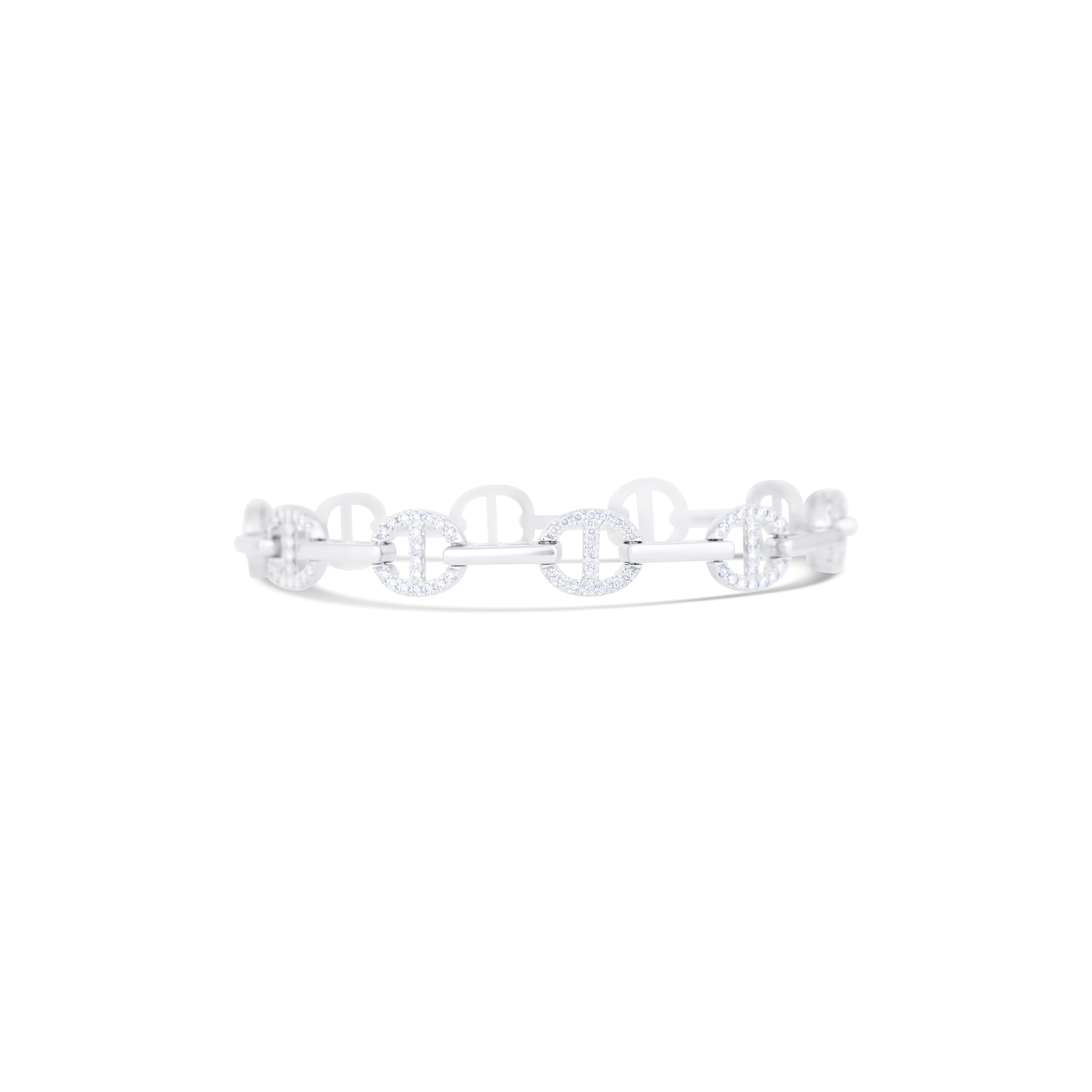 18K White Gold Diamond Link Bracelet