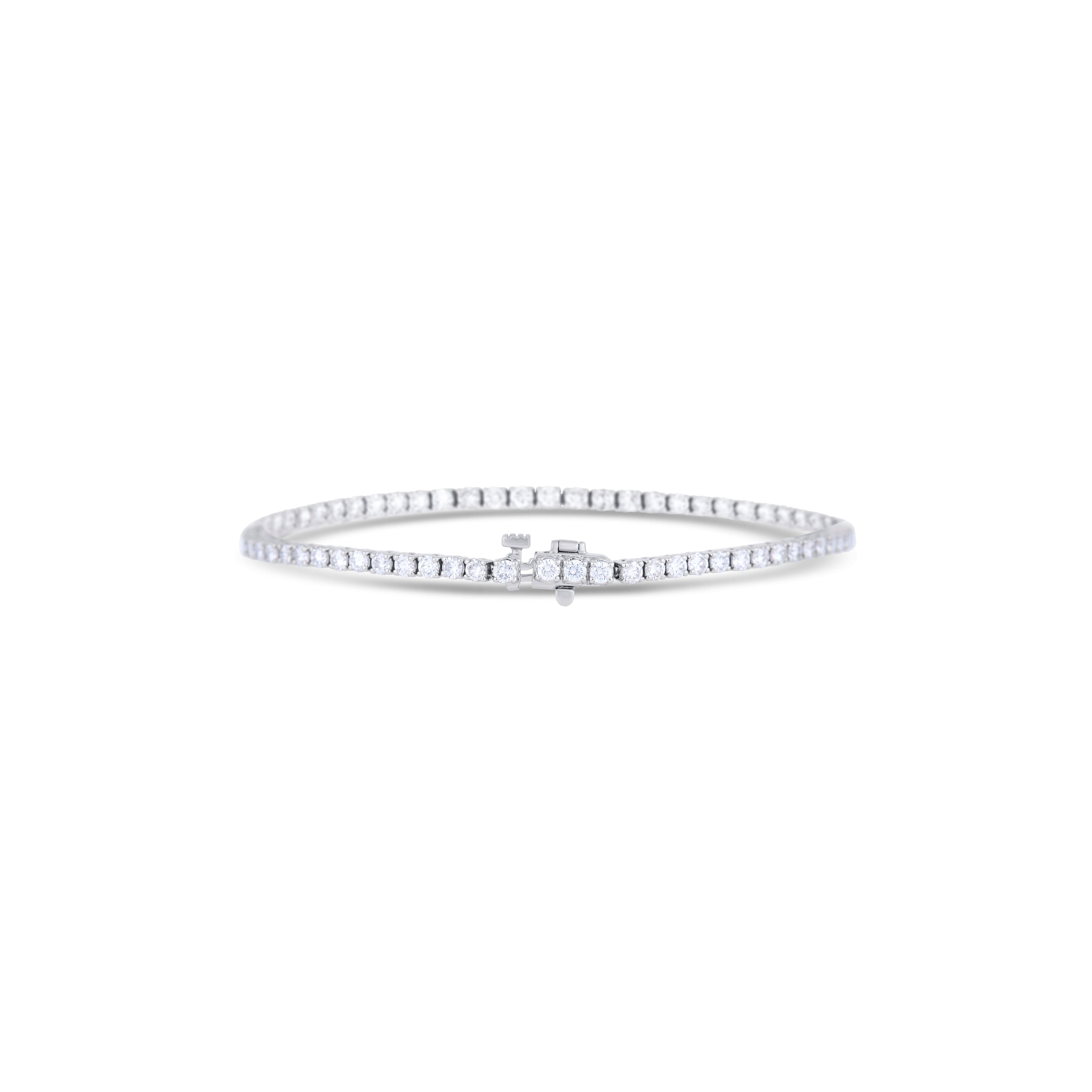 14K White Gold Diamond Tennis Bracelet