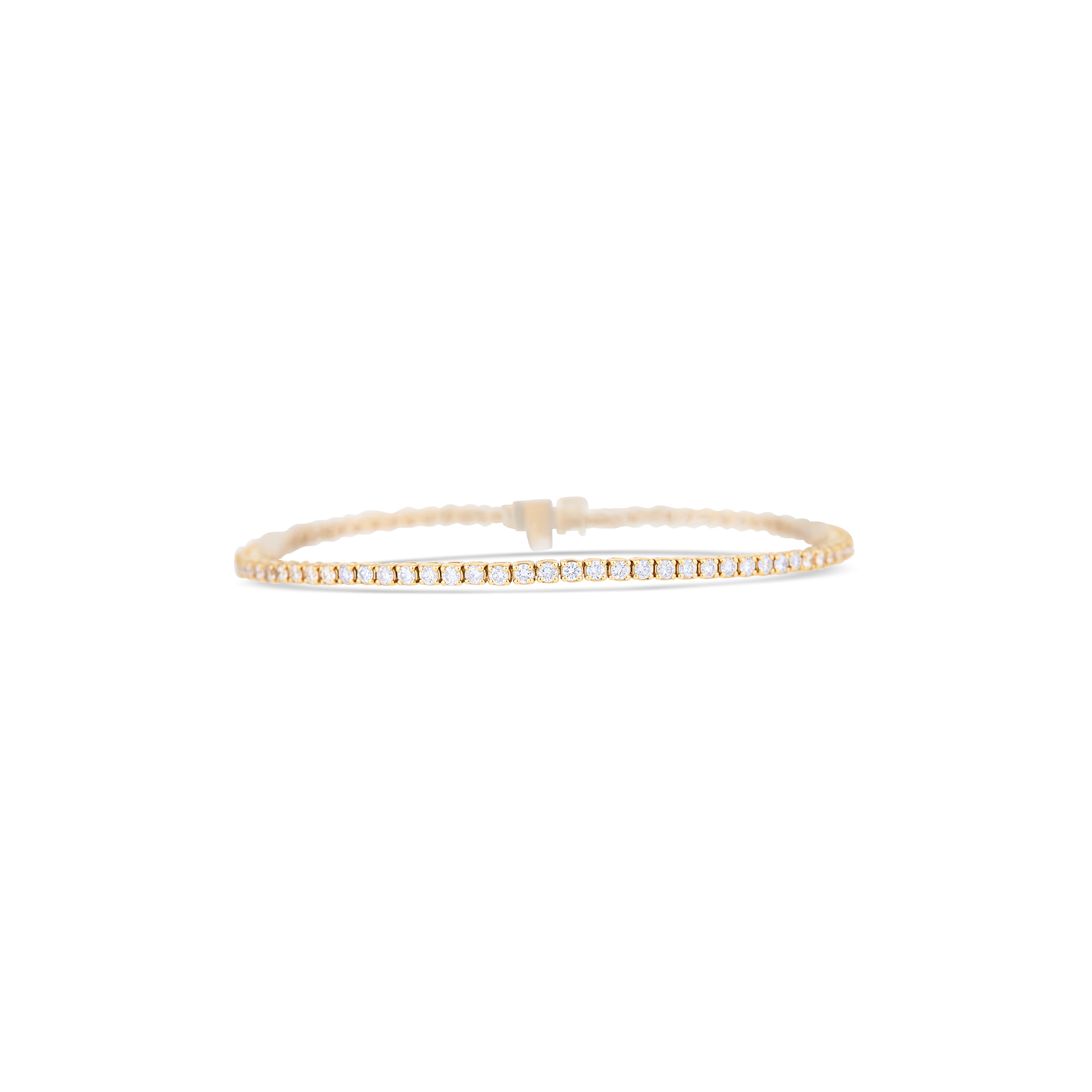 14K Yellow Gold Diamond Tennis Bracelet