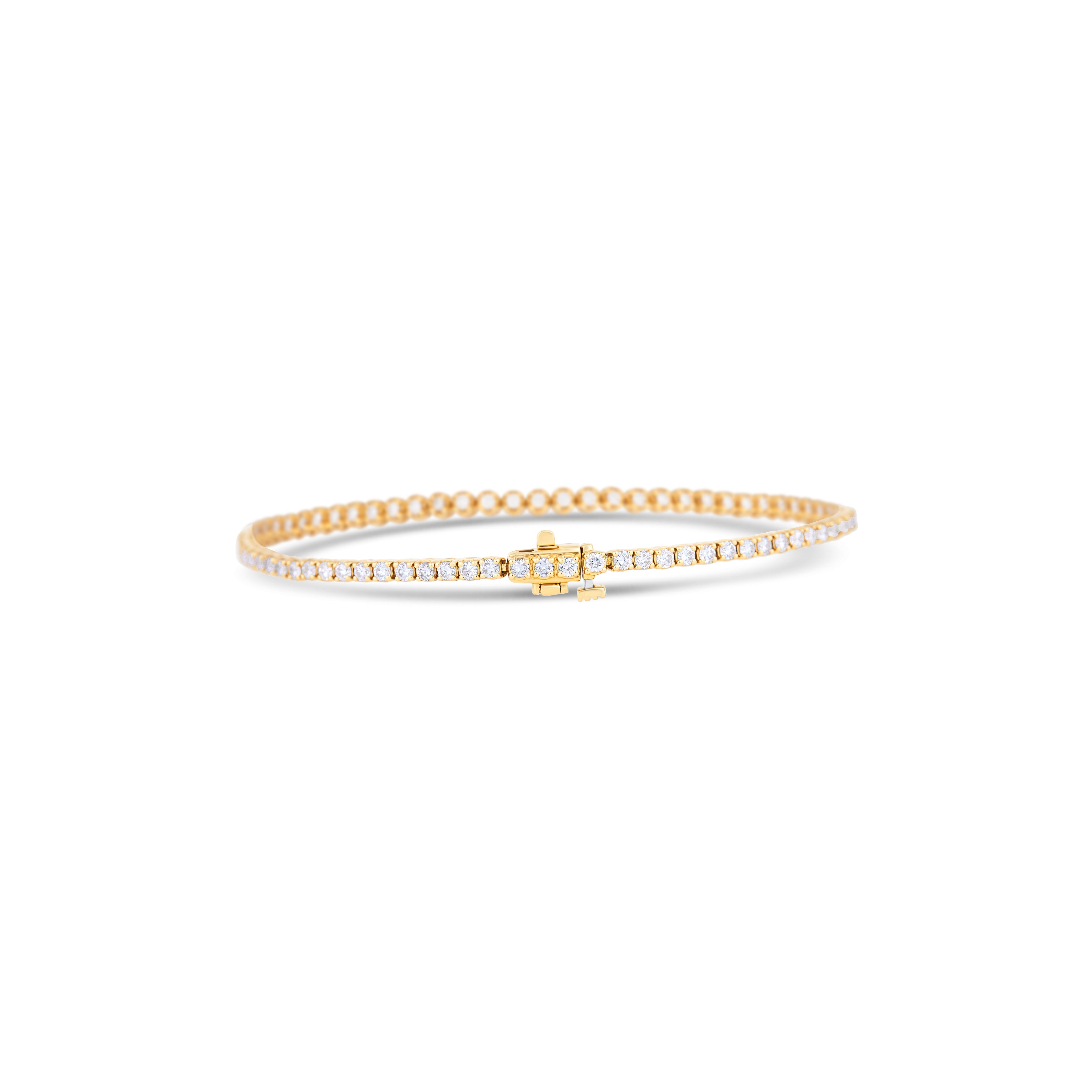 14K Yellow Gold Diamond Tennis Bracelet