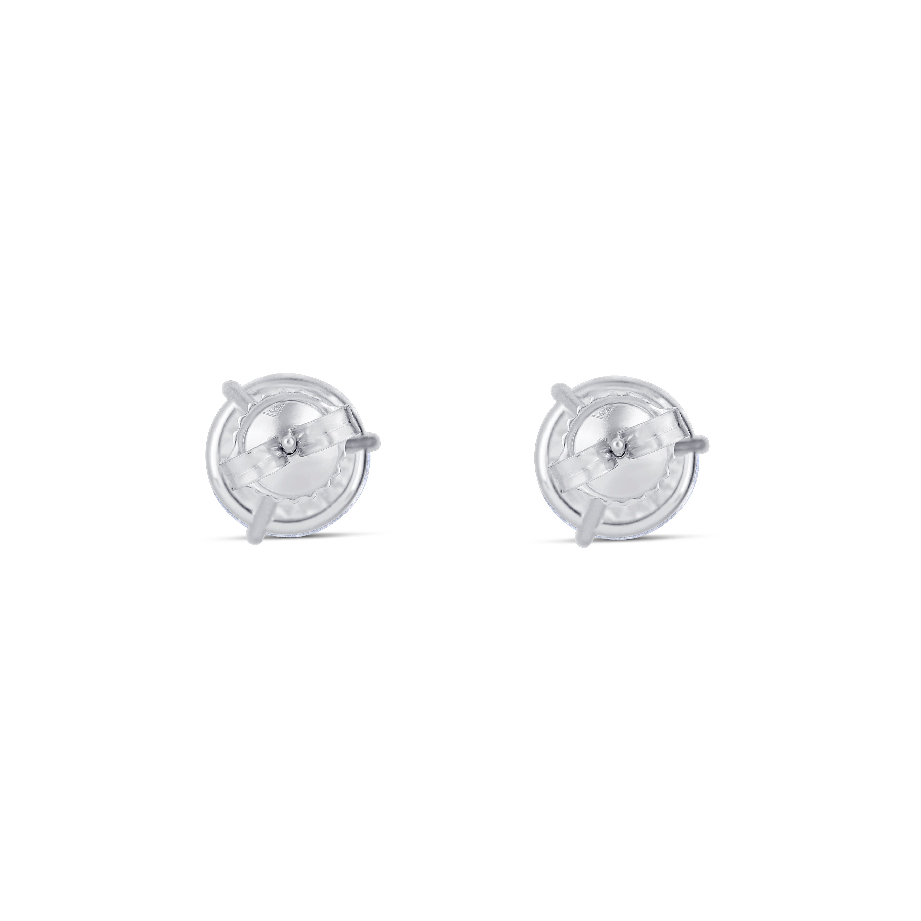 18K White Gold Round Cut Lab Grown Diamond Stud Earrings