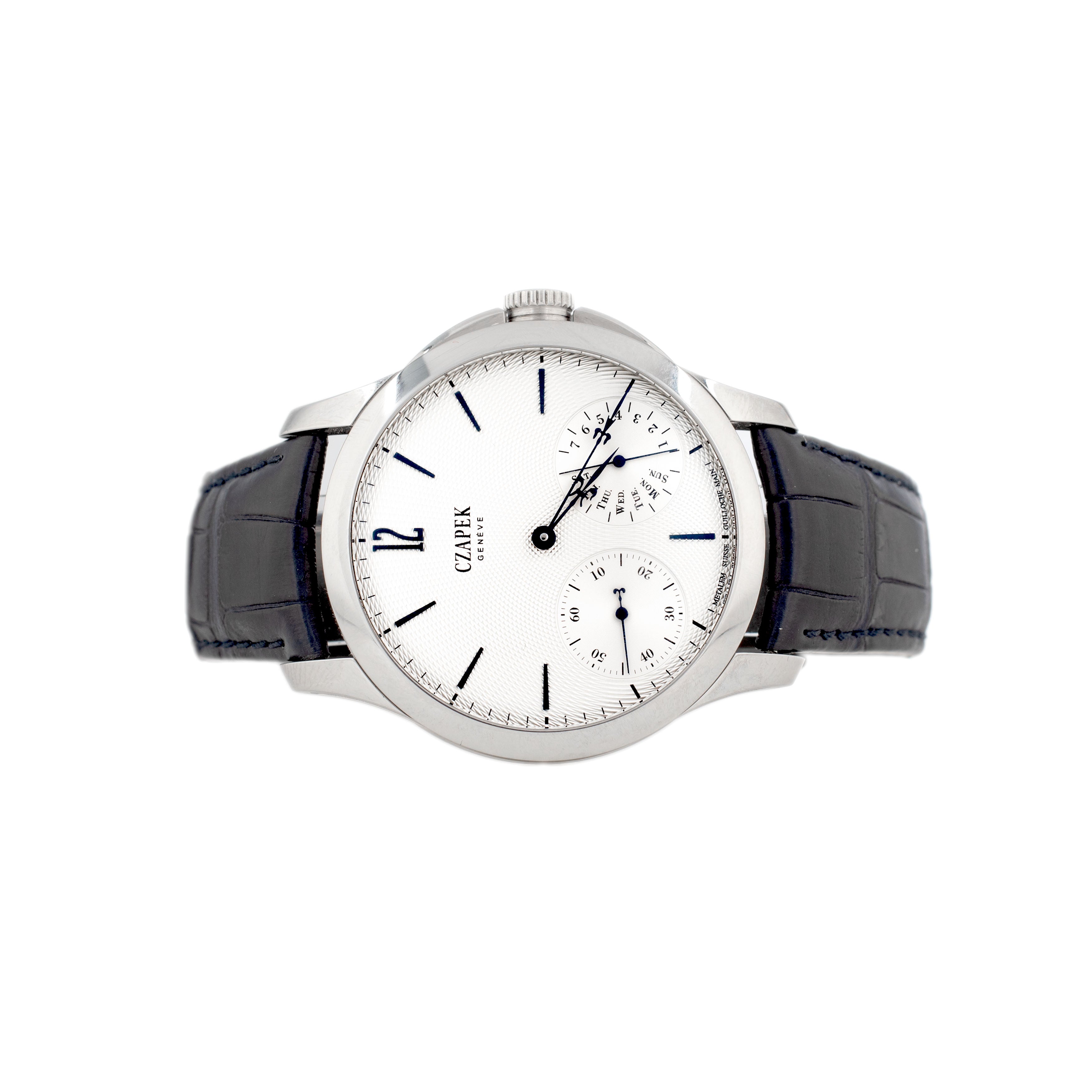 Czapek Quai Des Bergues Stainless Steel Guilloche Sea Salt Gray Dial 42.5mm Full Set
