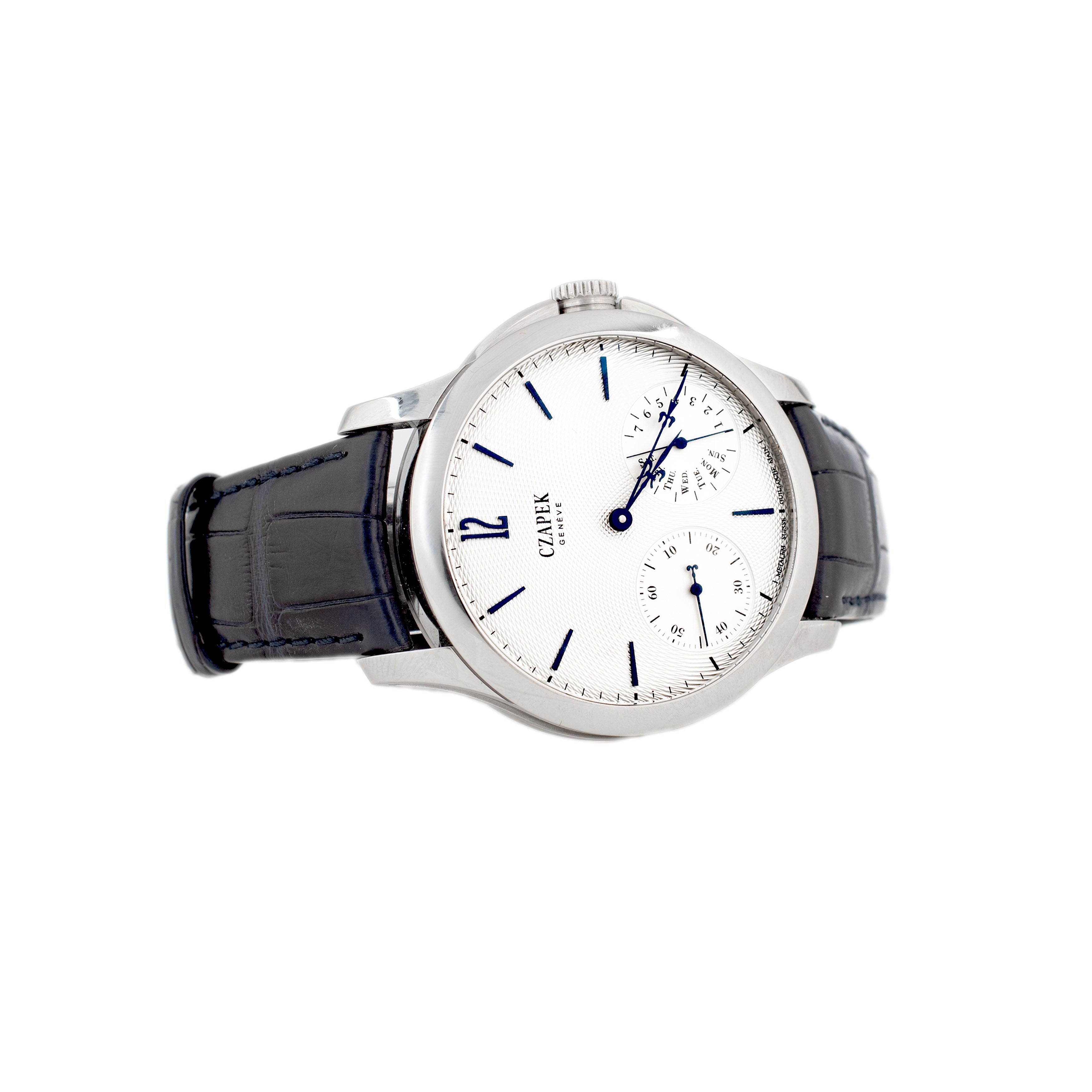 Czapek Quai Des Bergues Stainless Steel Guilloche Sea Salt Gray Dial 42.5mm Full Set