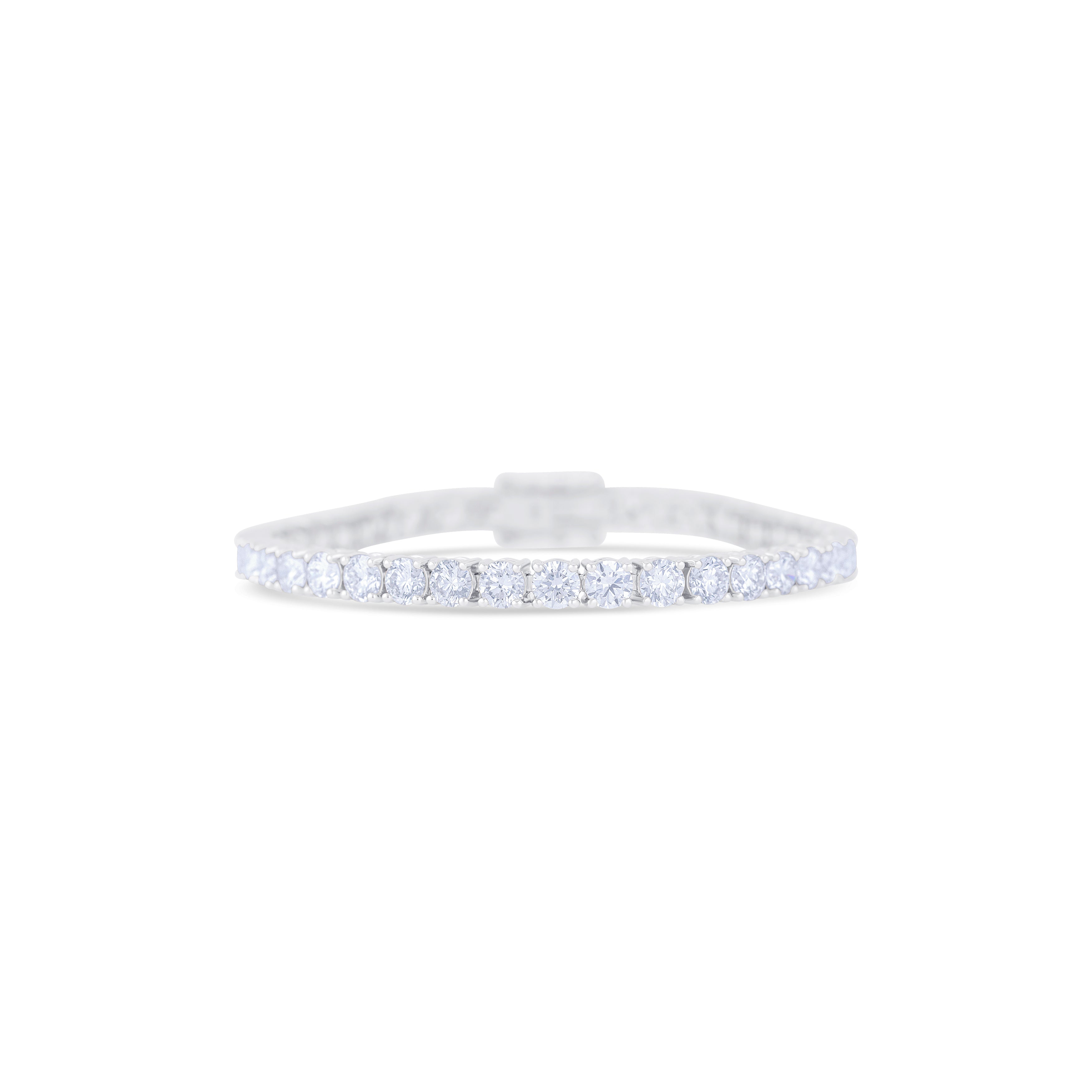 14K White Gold Round Cut Diamond Tennis Bracelet
