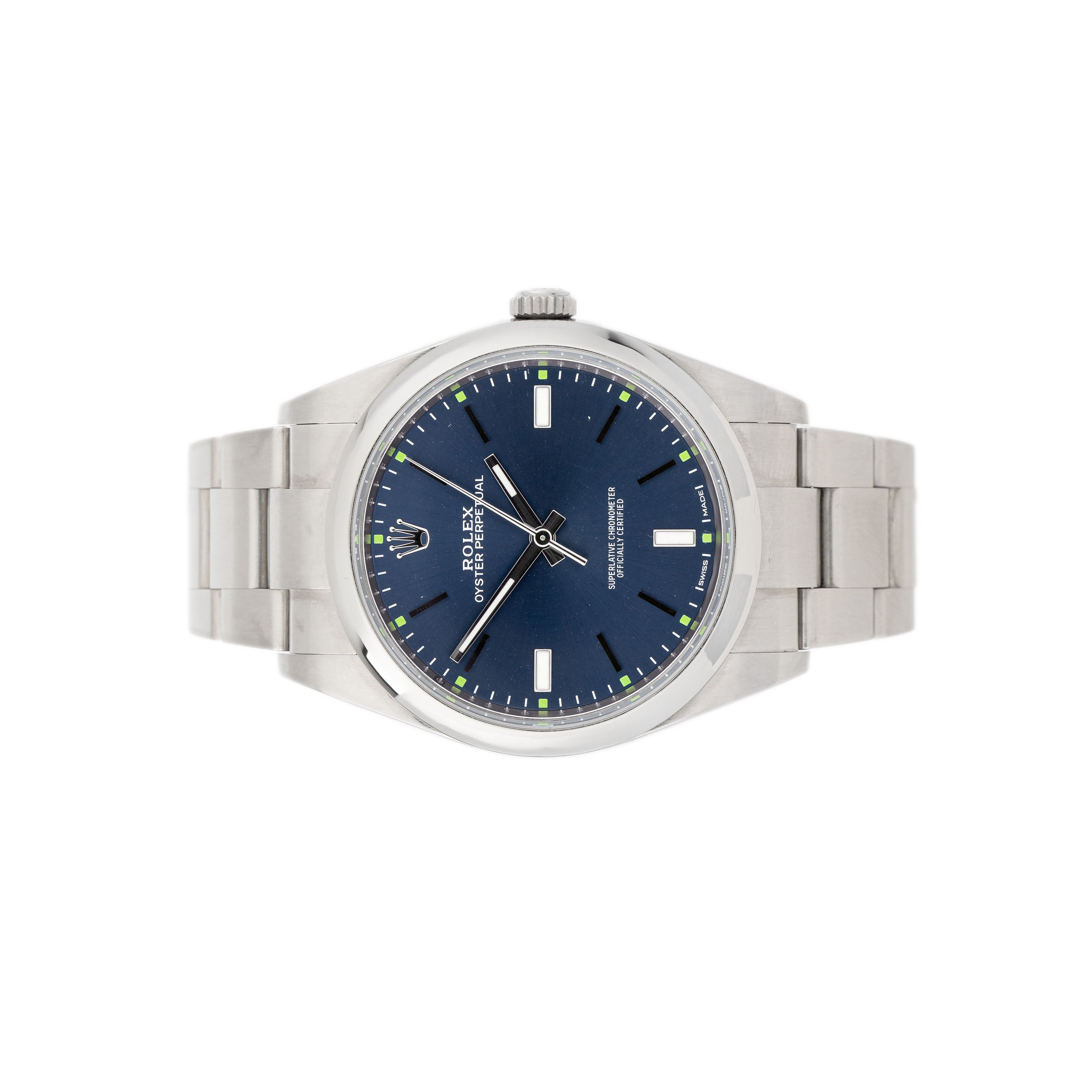 Rolex Oyster Perpetual 39 Stainless Steel Blue Dial 39mm 114300 Full Set