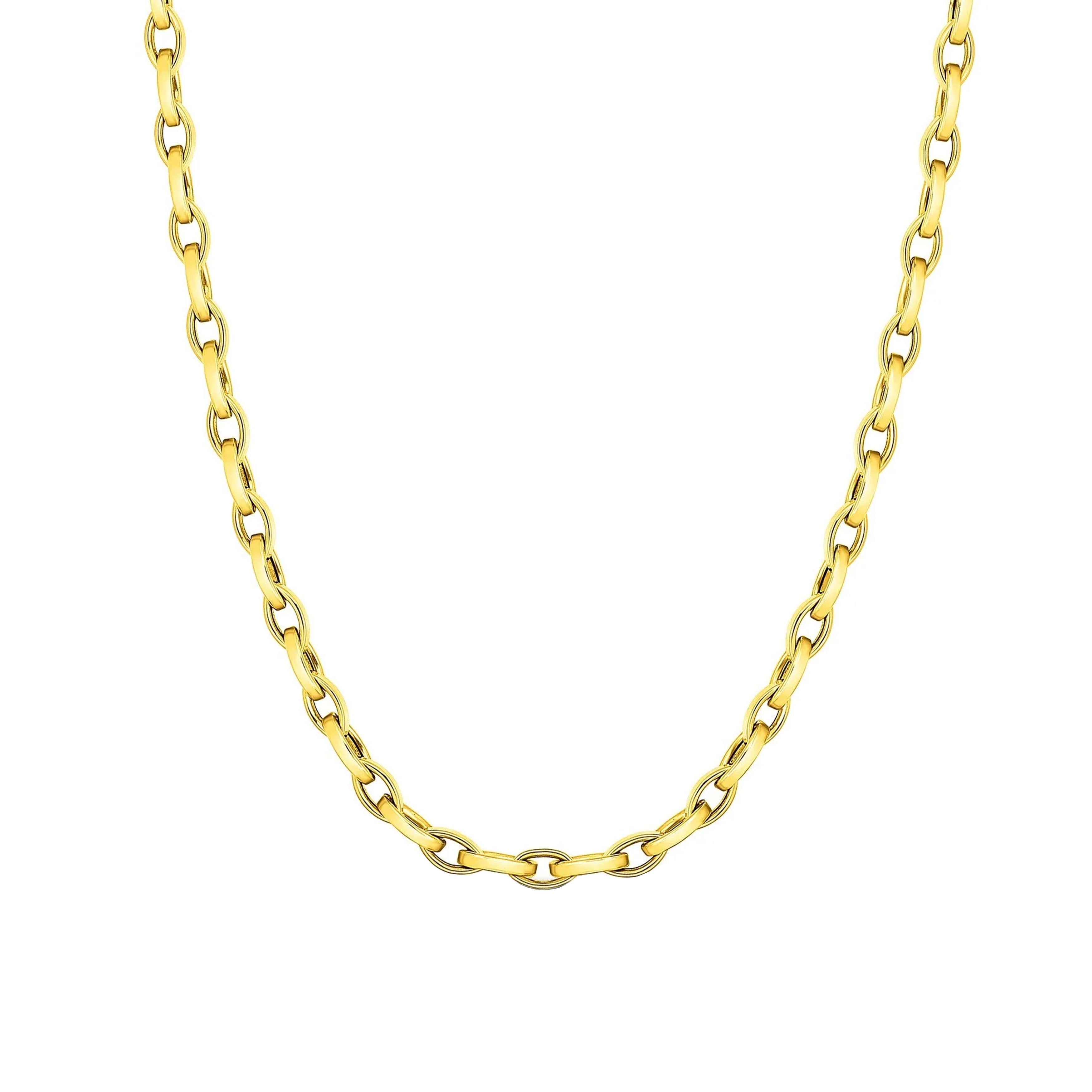 Roberto Coin 18K Yellow Gold 17" Designer Gold Almond Link Chain Necklace