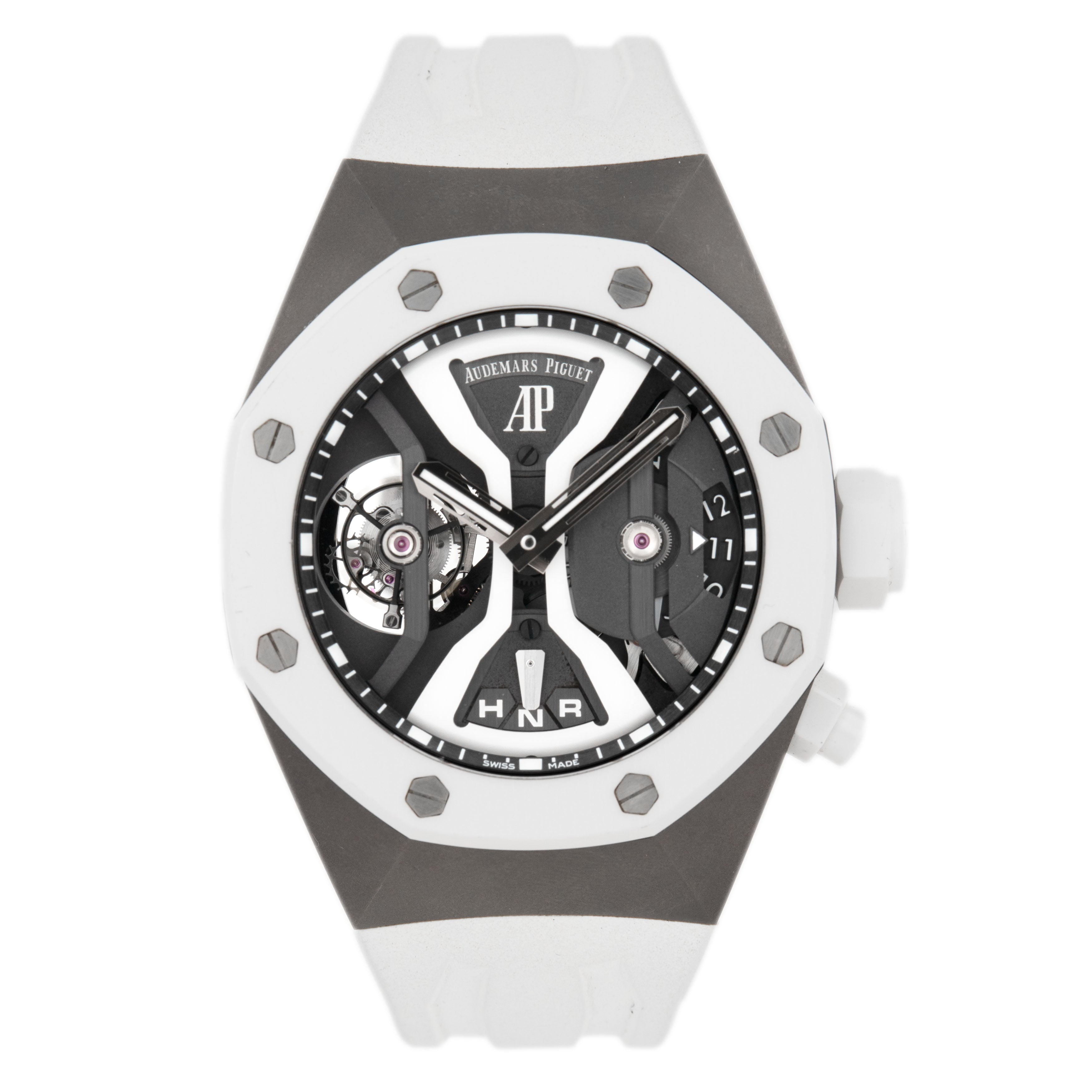 Audemars Piguet Royal Oak Concept Tourbillon GMT Titanium Skeleton Dial 44mm 26580IO.OO.D01 Full Set