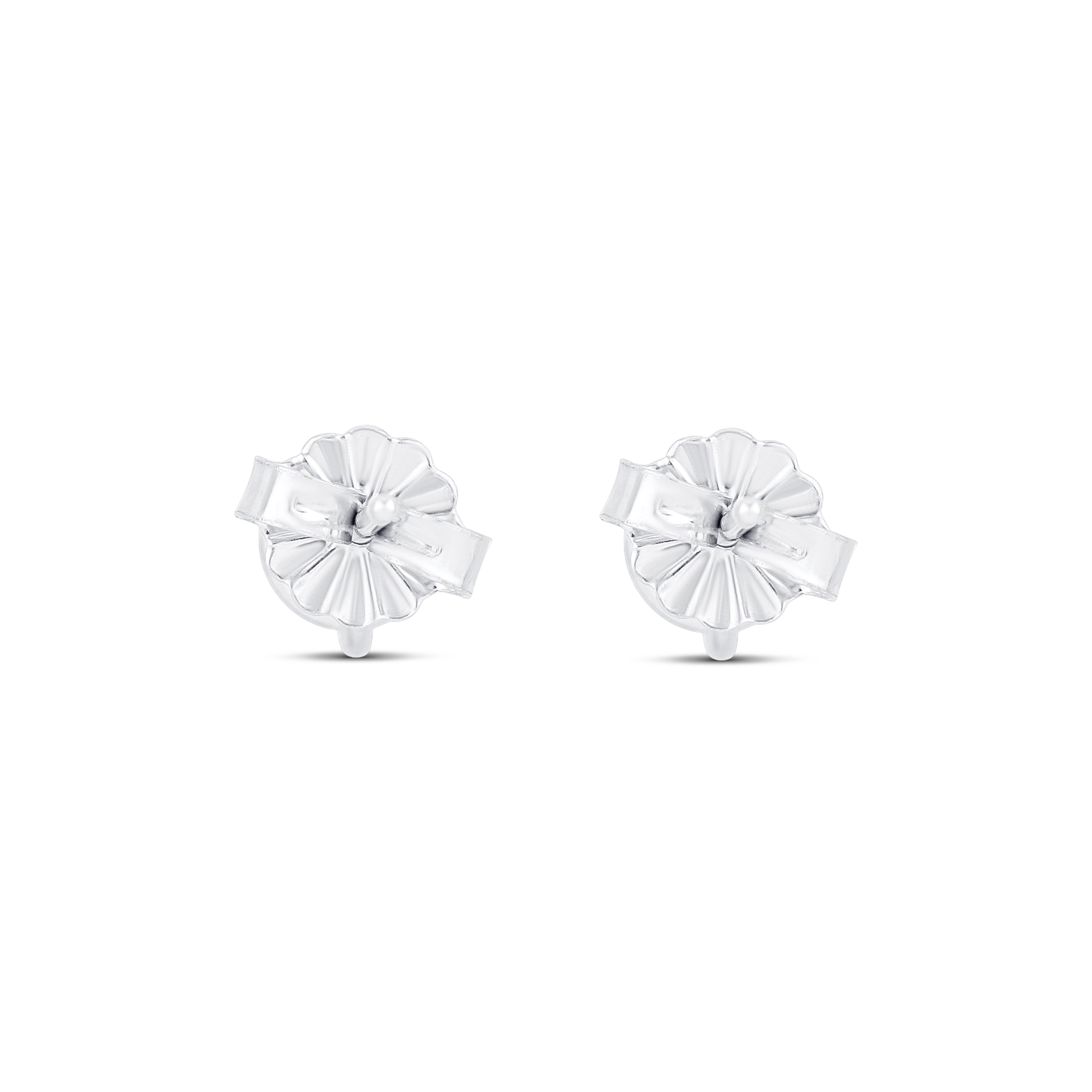 18K White Gold Round Cut Diamond Stud Earrings