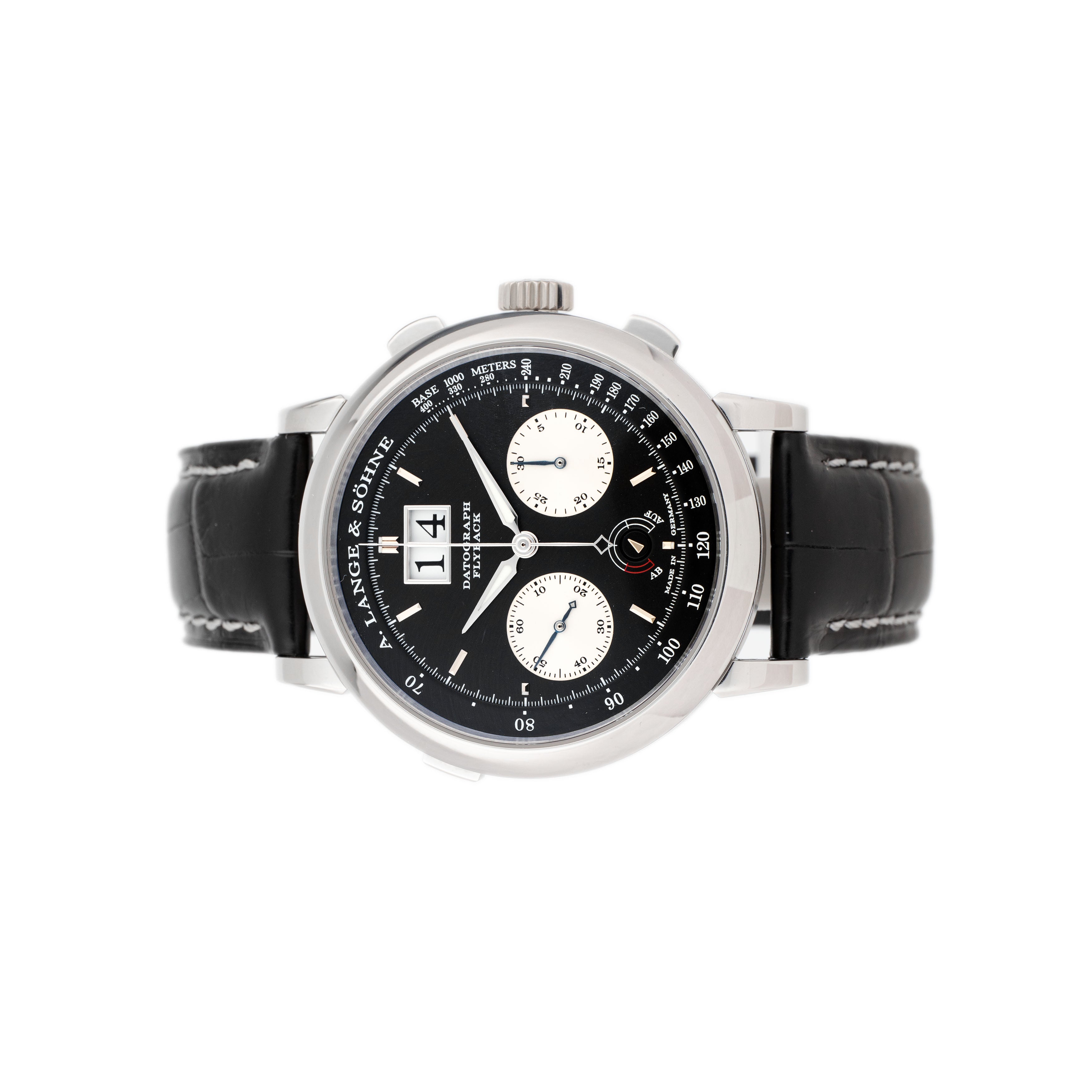 A. Lange & Sohne Datograph Up/Down Platinum Black Dial 41mm 405.035 Full Set