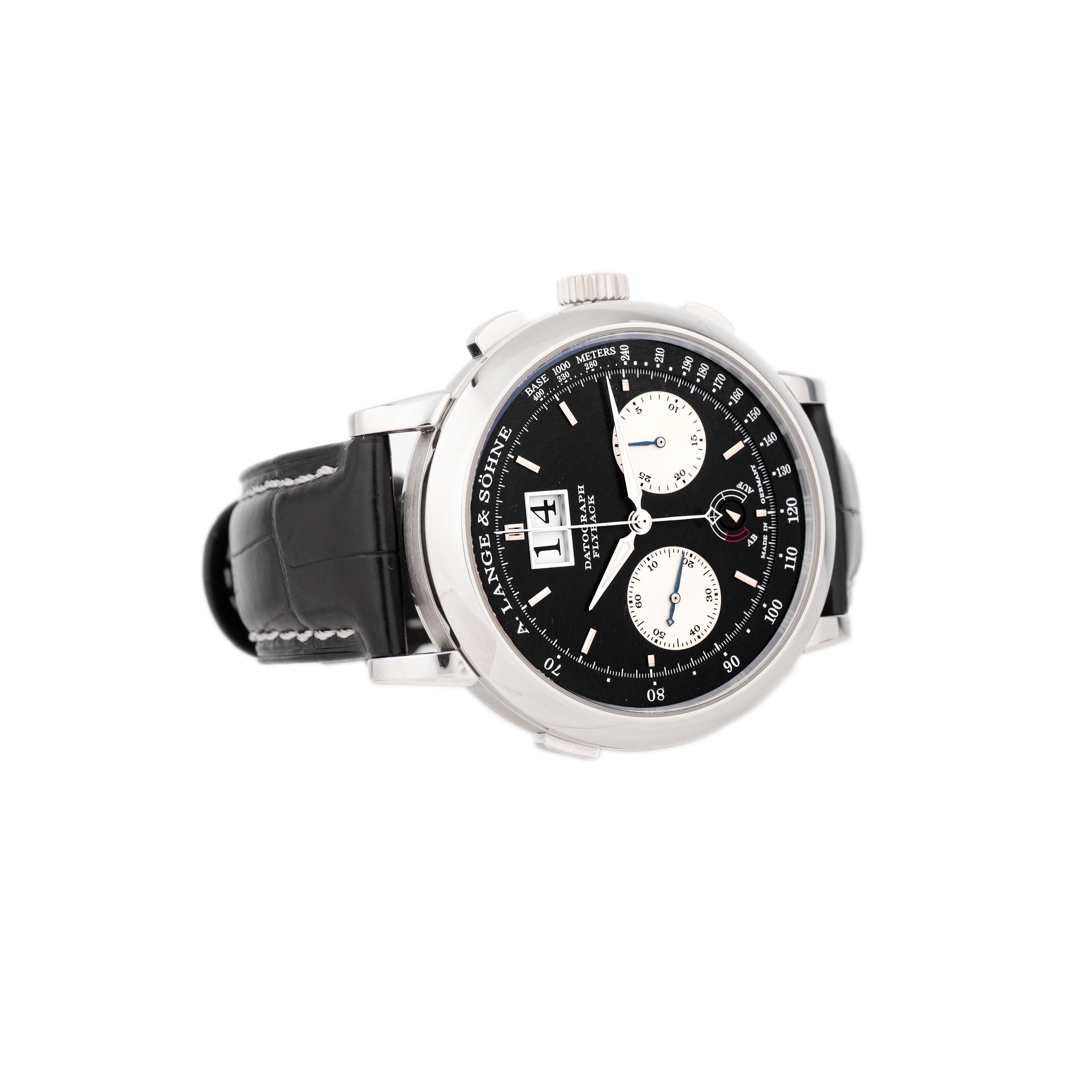 A. Lange & Sohne Datograph Up/Down Platinum Black Dial 41mm 405.035 Full Set