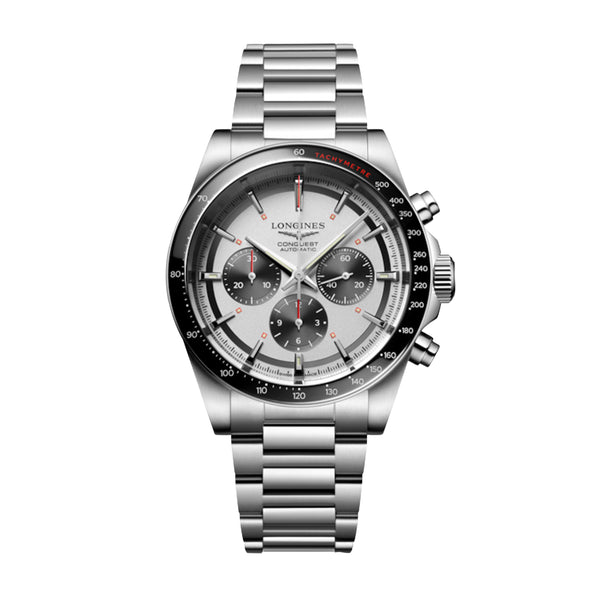 Longines Conquest Chronograph Watch, 42mm Silver Dial, L3