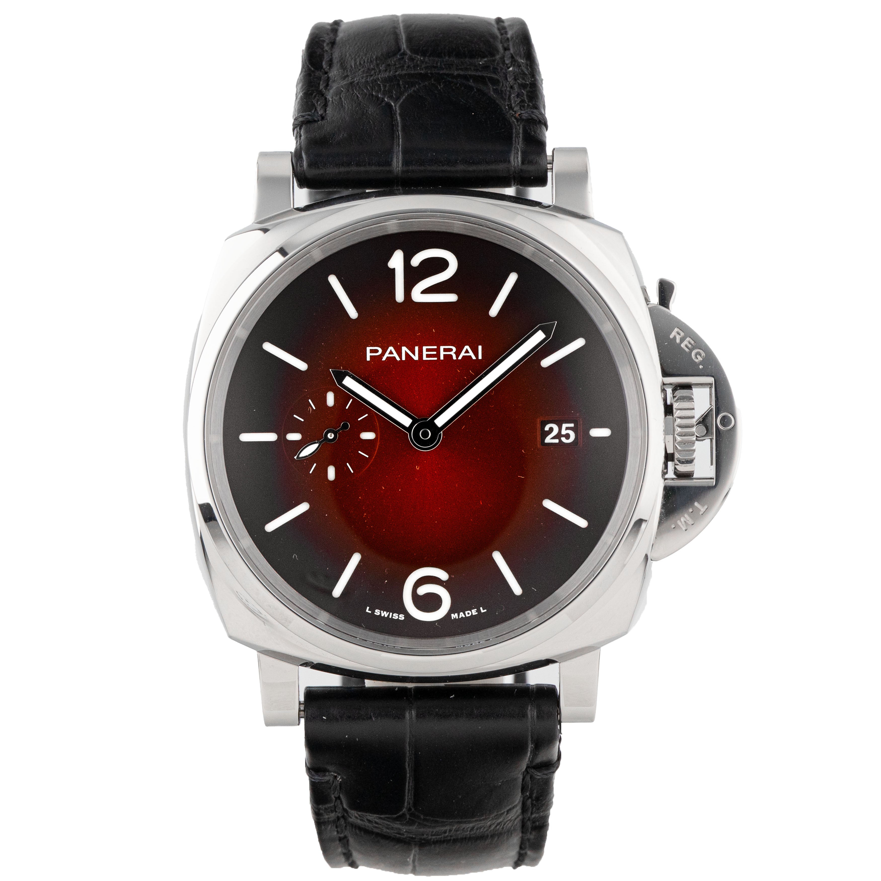 Panerai Luminor Due Stainless Steel Burgundy Dial 42mm Pam01424  Full Set
