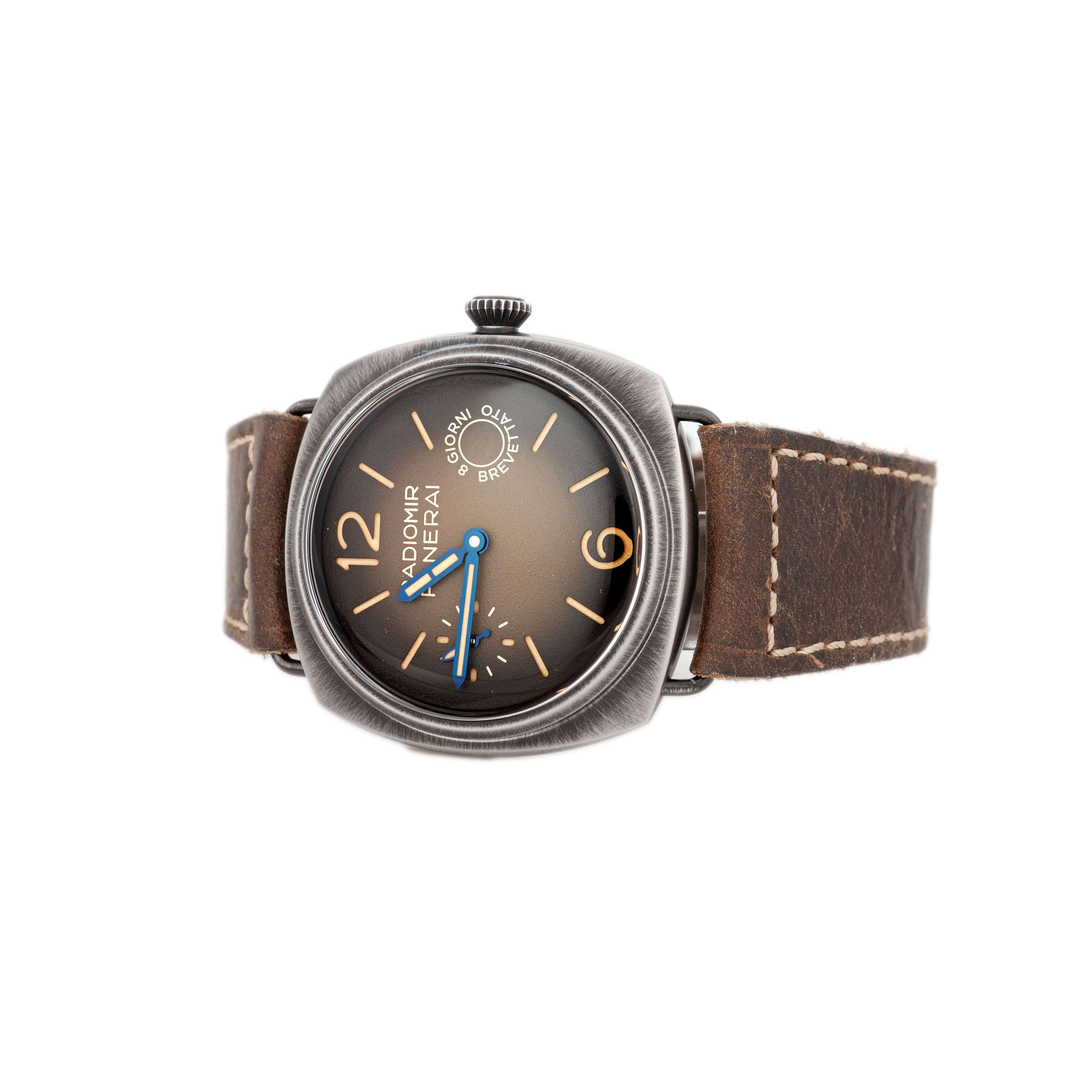 Panerai Radiomir Otto Giorni Stainless Steel Brown 45mm PAM01347 Full Set