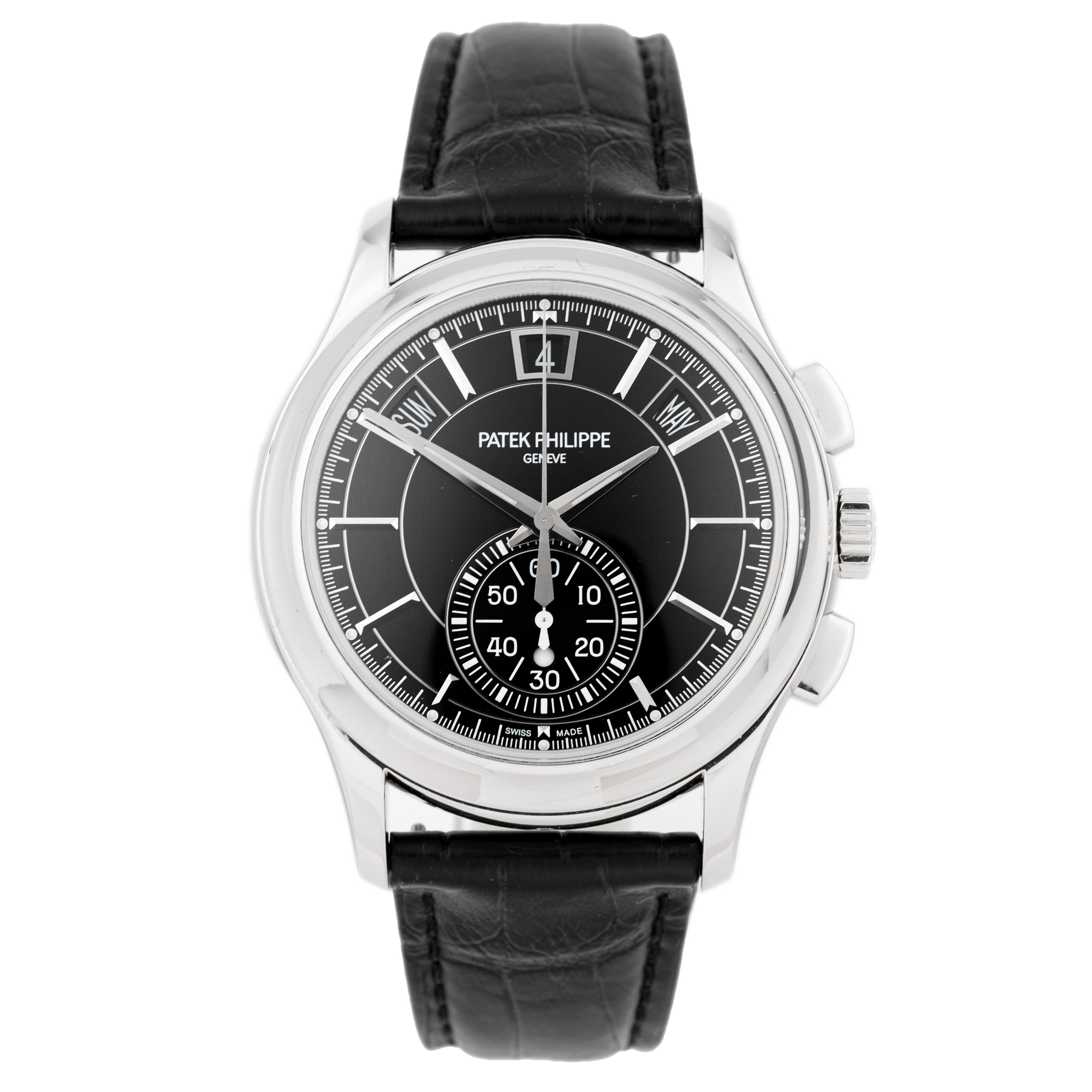 Patek Philippe Complications Annual Calendar Chronograph Platinum Black Dial 42mm 5905P
