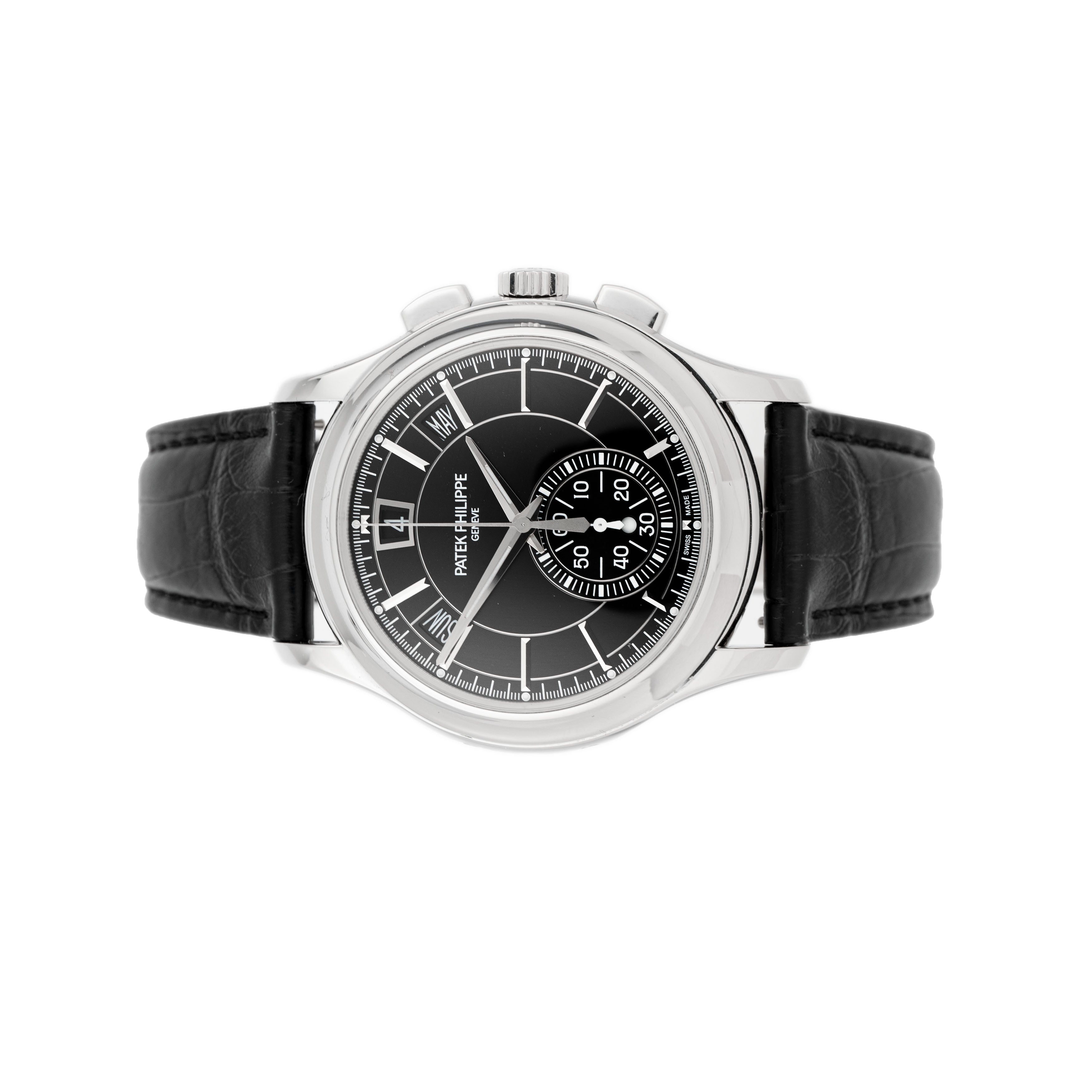 Patek Philippe Complications Annual Calendar Chronograph Platinum Black Dial 42mm 5905P