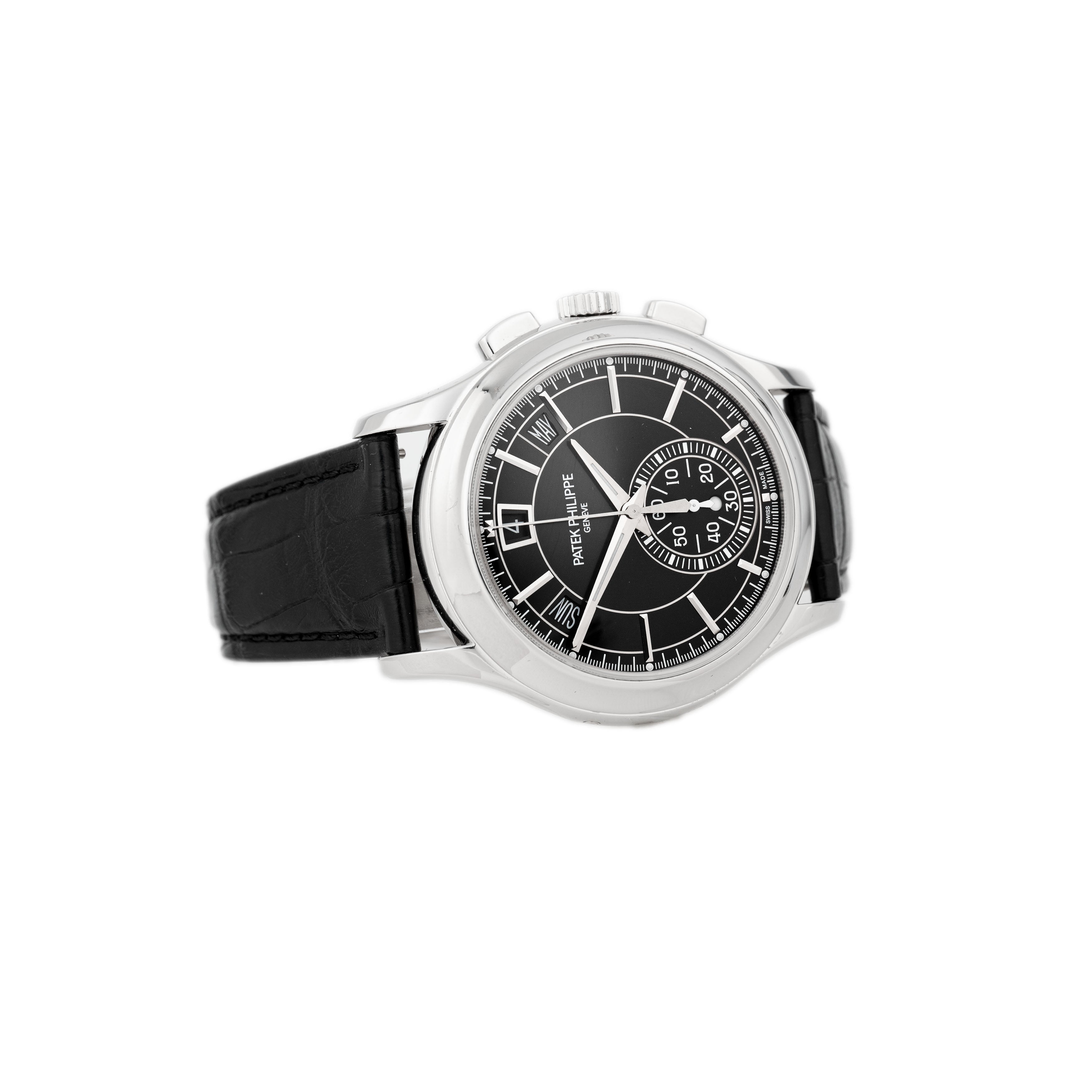 Patek Philippe Complications Annual Calendar Chronograph Platinum Black Dial 42mm 5905P