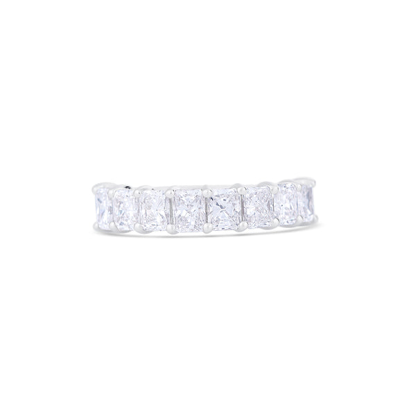 18K White Gold Radiant Diamond Half Eternity Band