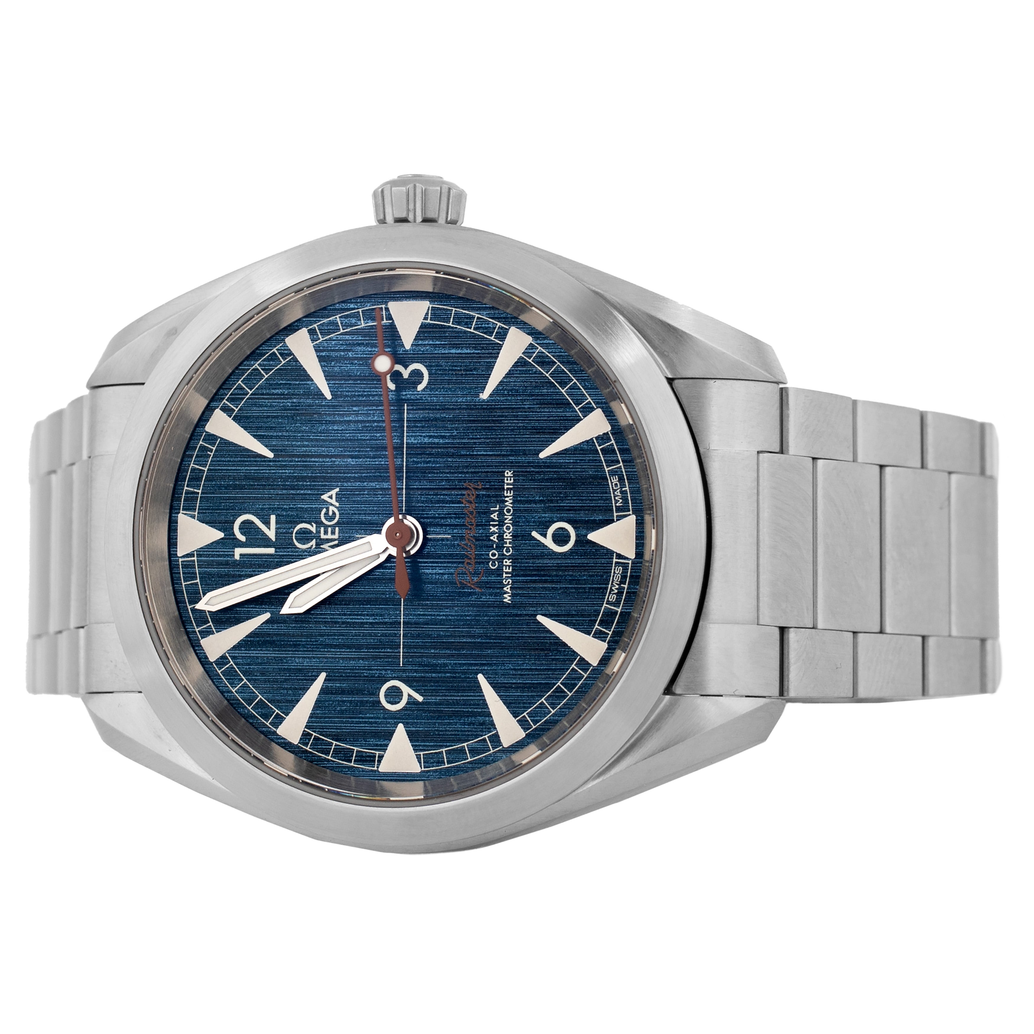 Omega Seamaster Railmaster Stainless Steel Blue Dial 40mm 220.10.40.20.03.001 Full Set