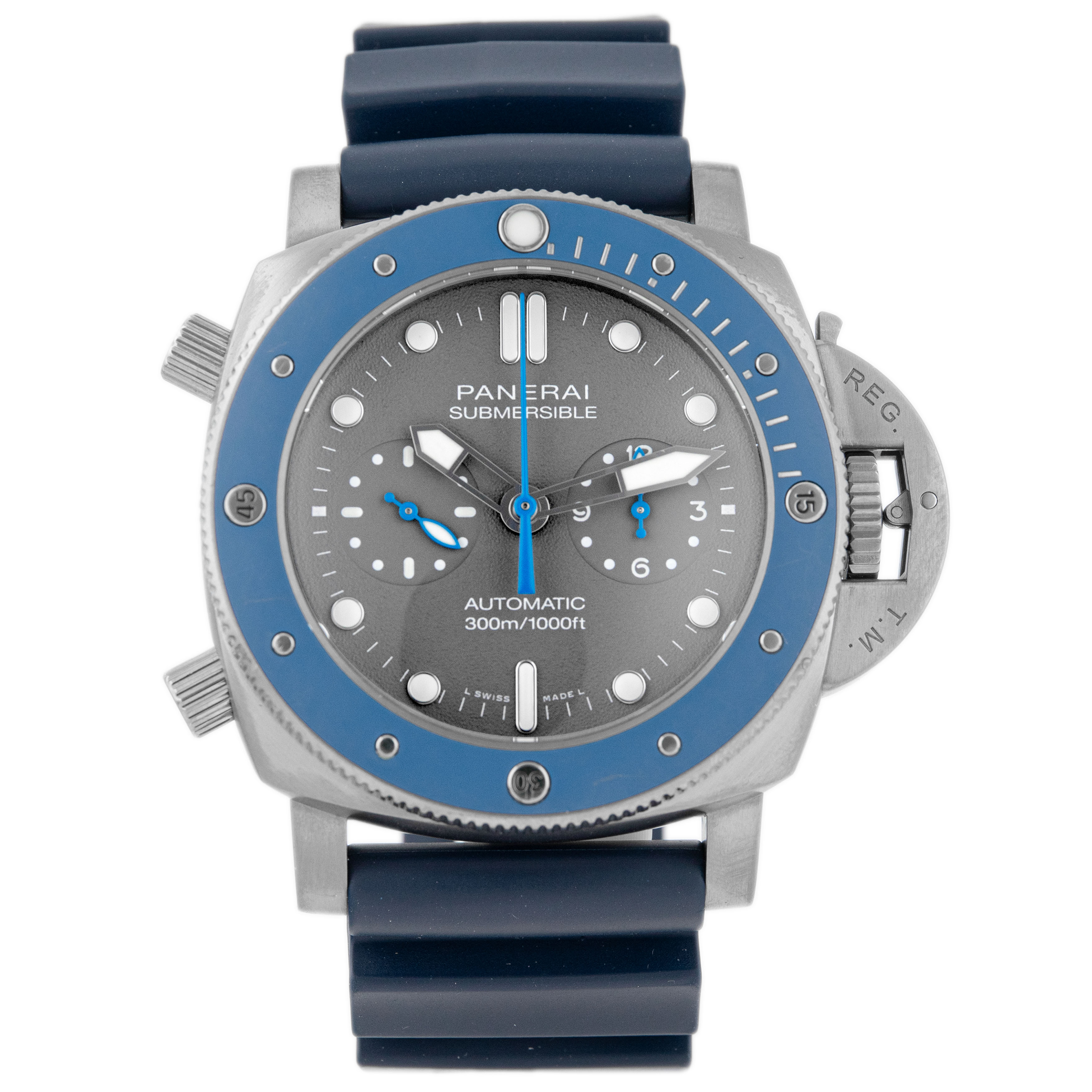 Panerai Submersible Chrono Guillaume Nery Edition Titanium Gray Dial 47mm PAM00982 Full Set