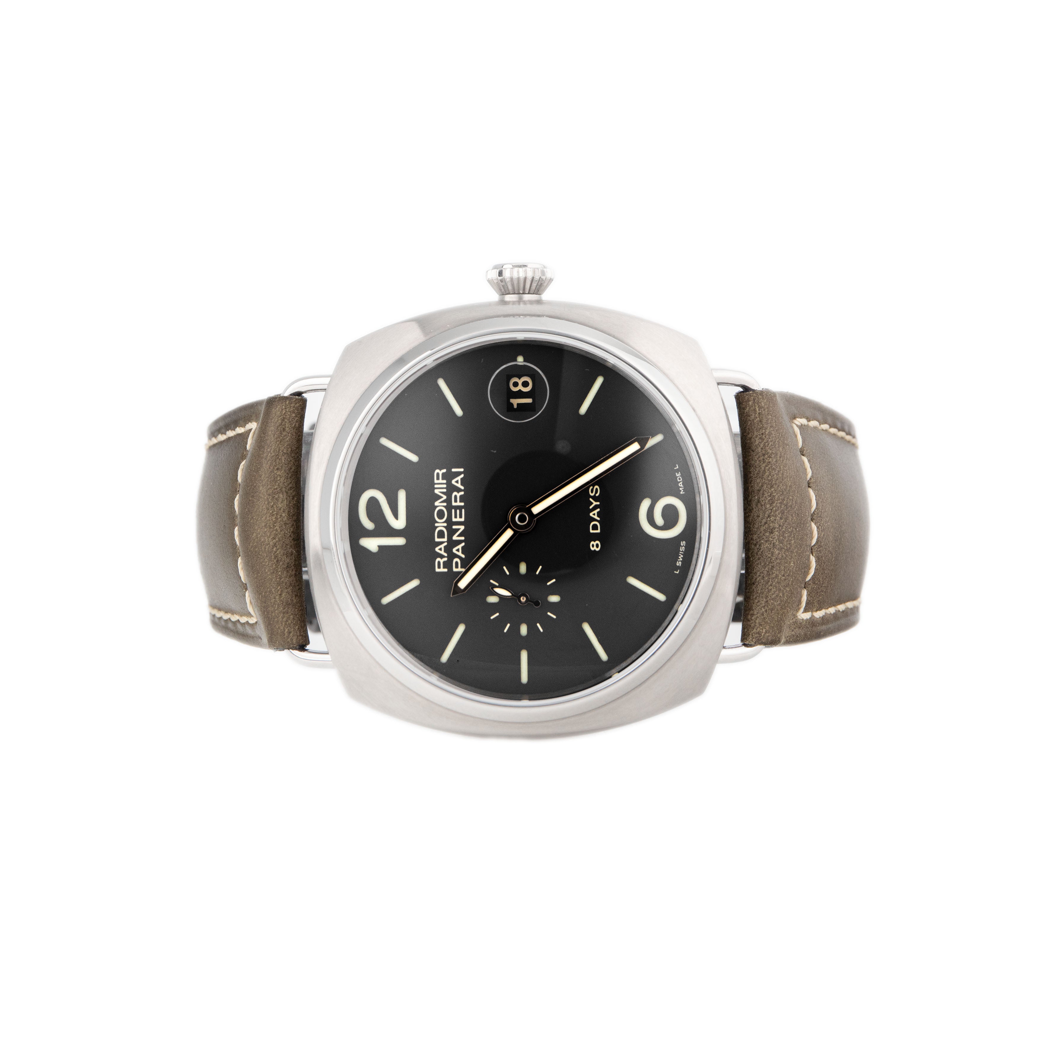 Panerai Radiomir 8 Days Titanio Titanium Black Dial 45mm PAM00346 Full Set