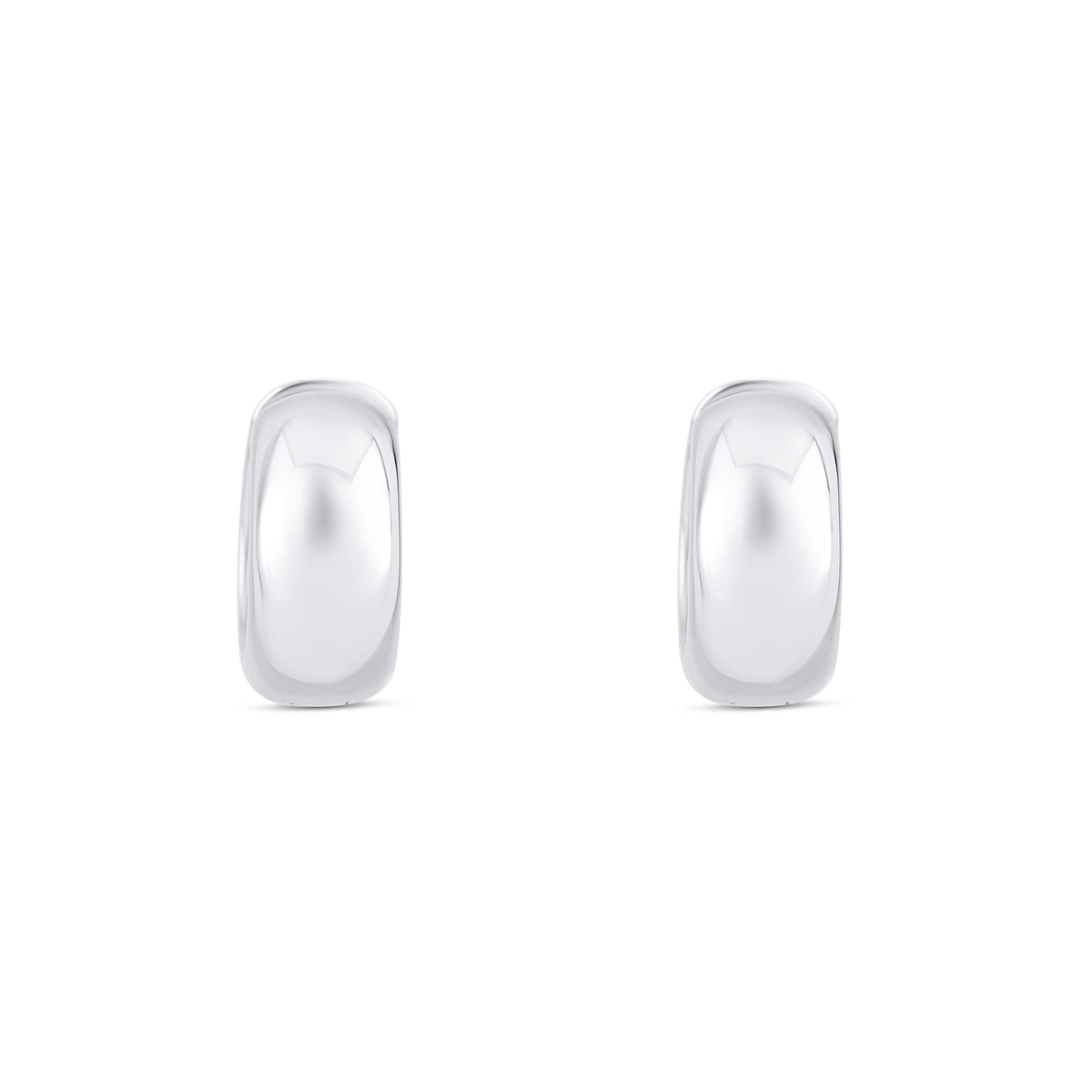 18k White Gold Diamond Pavé Huggie Hoop Earrings