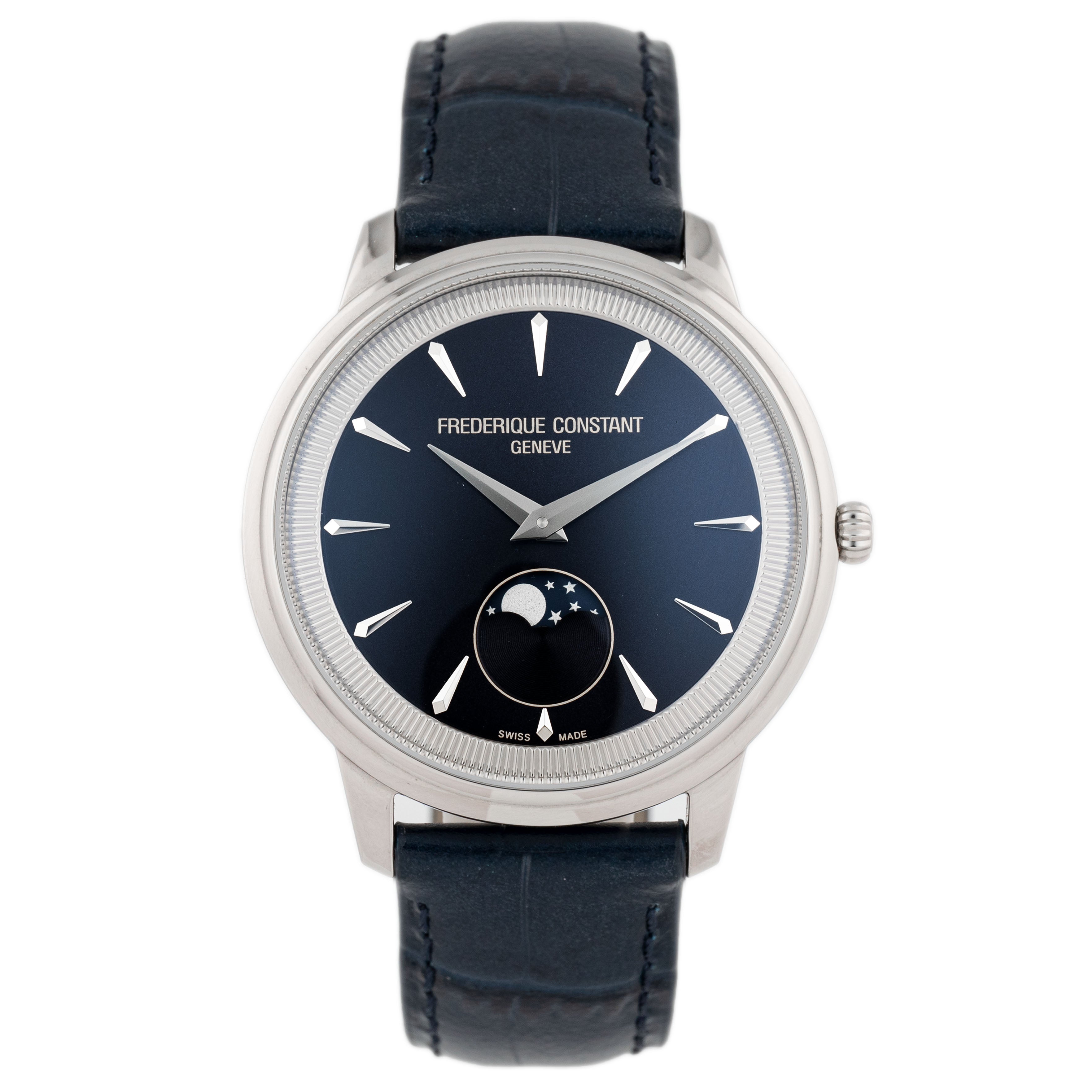 Frederique Constant Classics Moneta Moonphase Stainless Steel Blue Dial 37mm FC-206N3S6