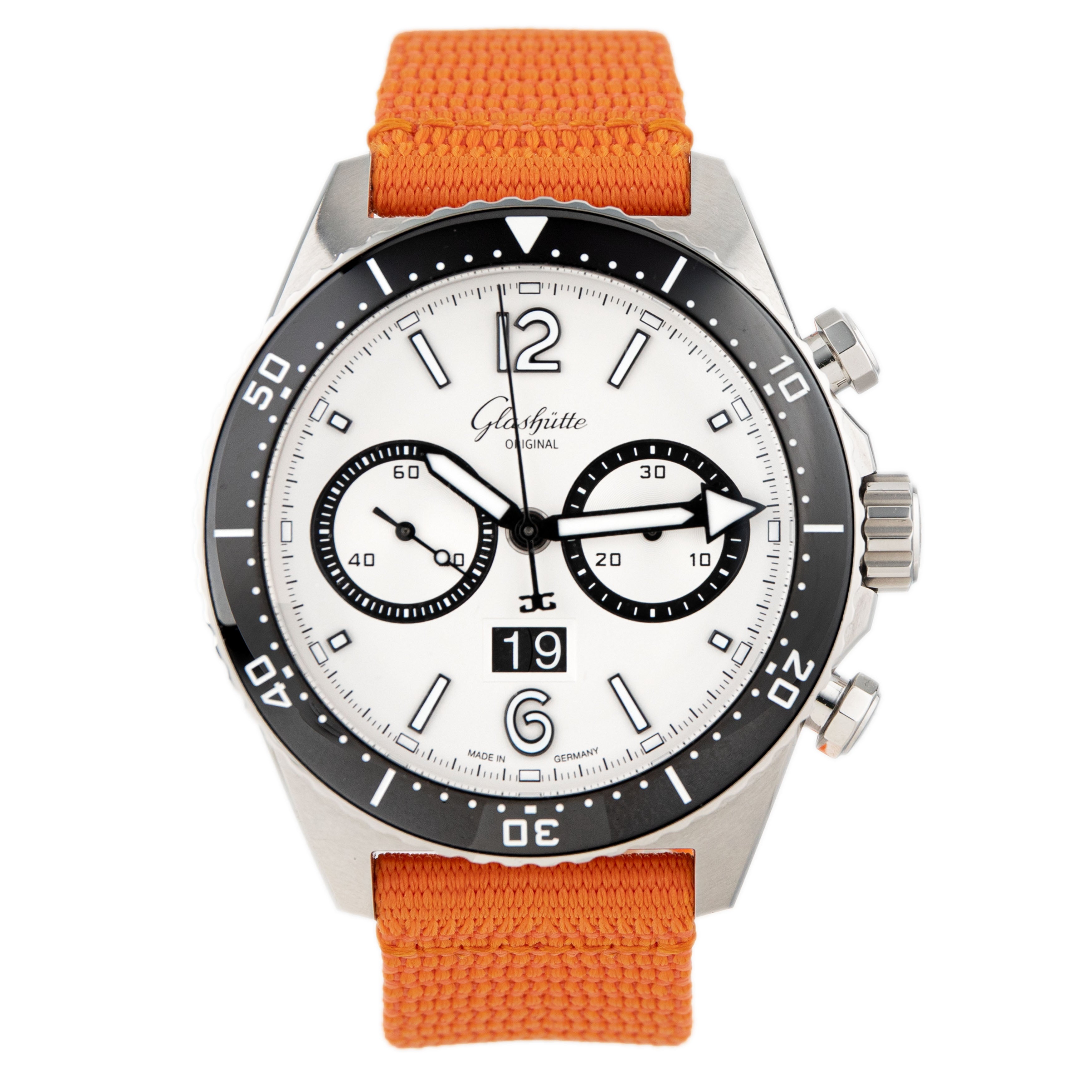 Glashutte Original SeaQ Chronograph Stainless Steel Silver Dial 43.2mm 1-37-23-03-80-34 Full Set