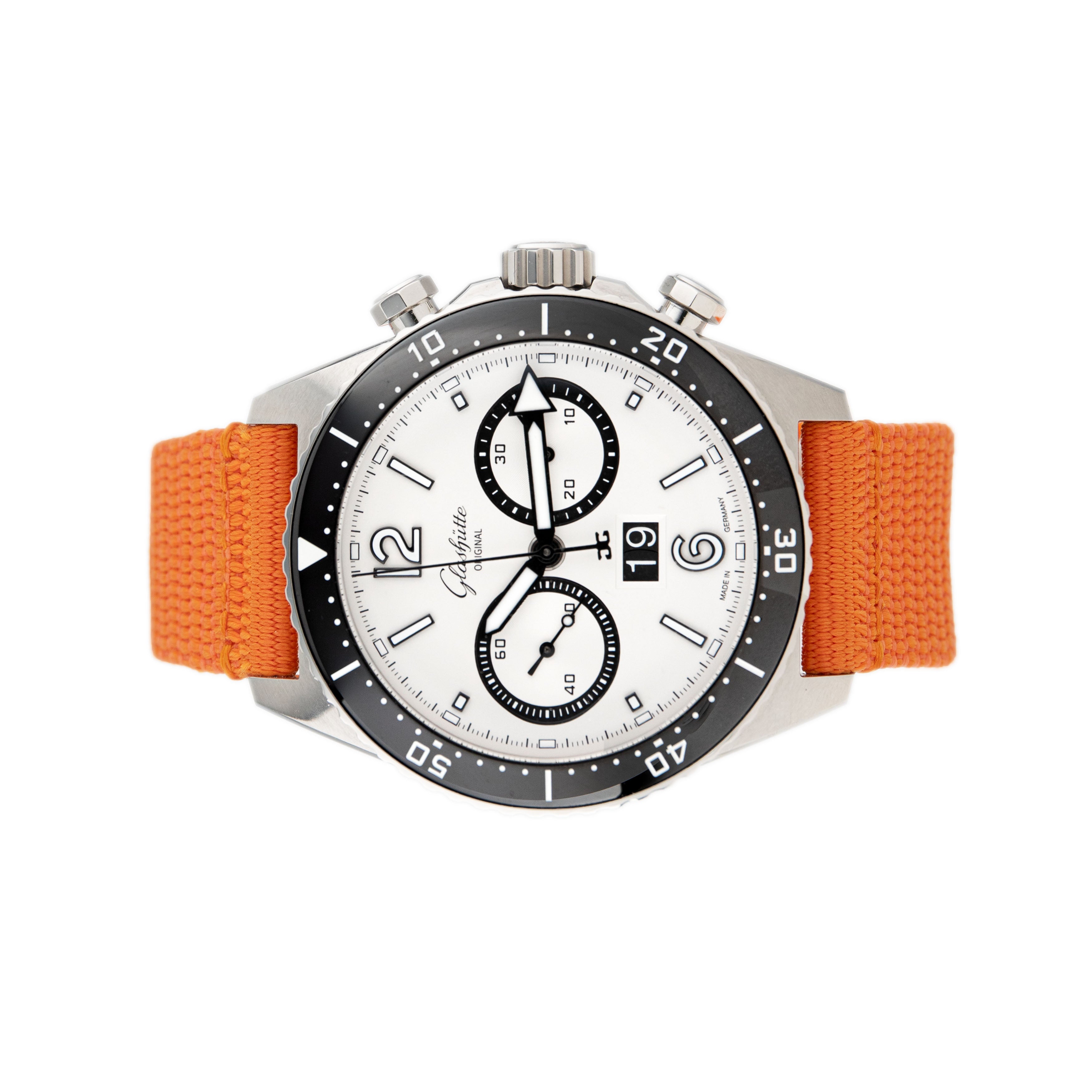 Glashutte Original SeaQ Chronograph Stainless Steel Silver Dial 43.2mm 1-37-23-03-80-34 Full Set