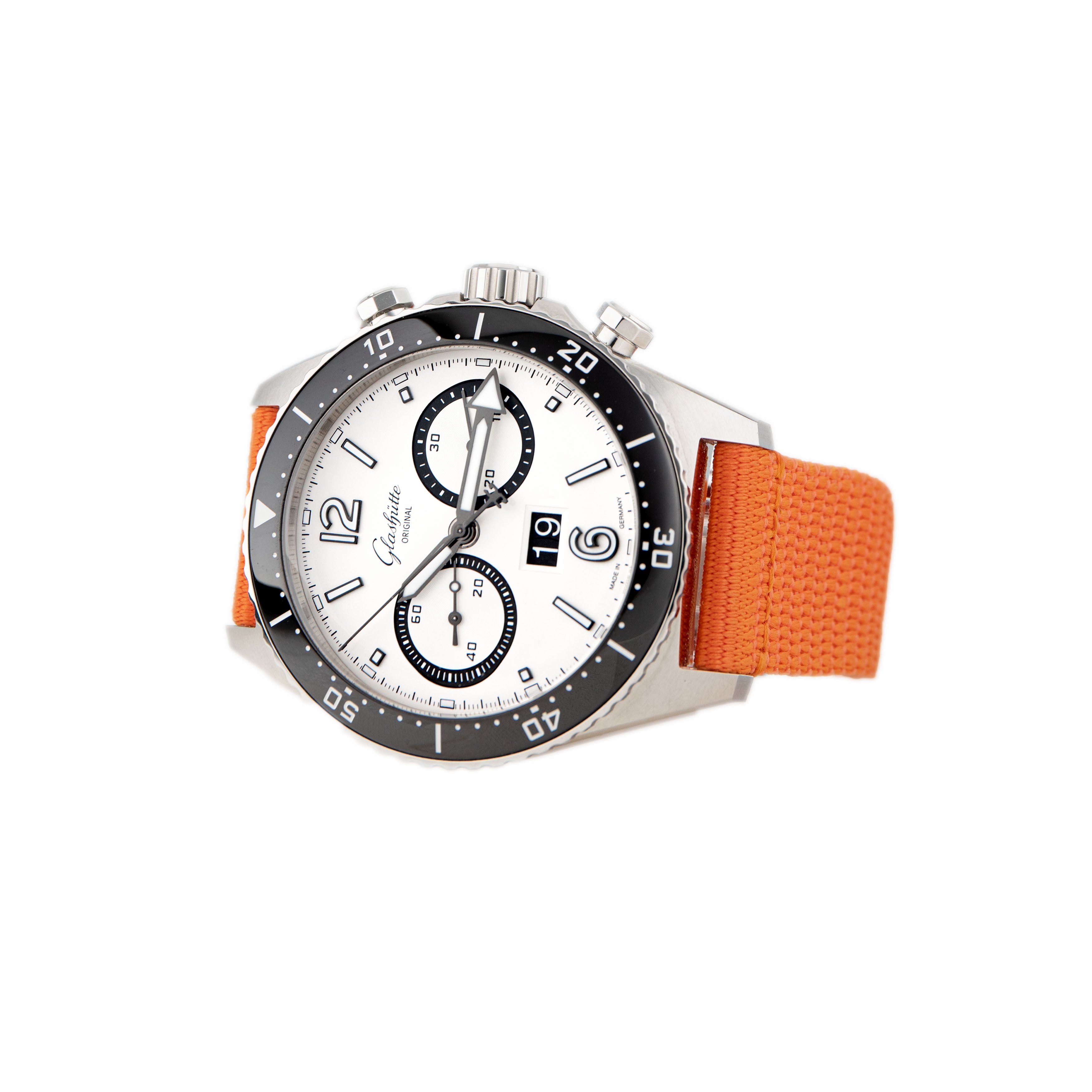 Glashutte Original SeaQ Chronograph Stainless Steel Silver Dial 43.2mm 1-37-23-03-80-34 Full Set