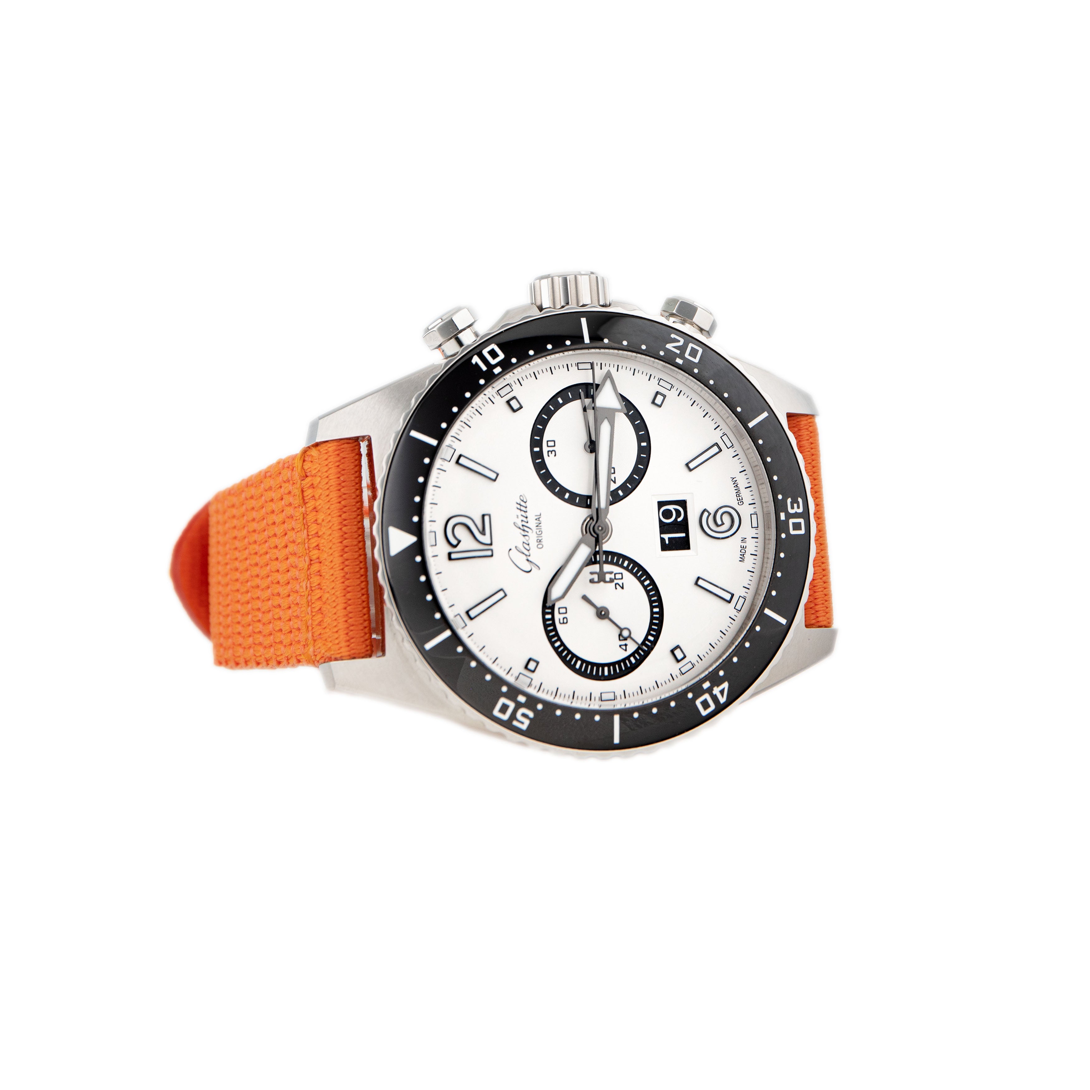 Glashutte Original SeaQ Chronograph Stainless Steel Silver Dial 43.2mm 1-37-23-03-80-34 Full Set