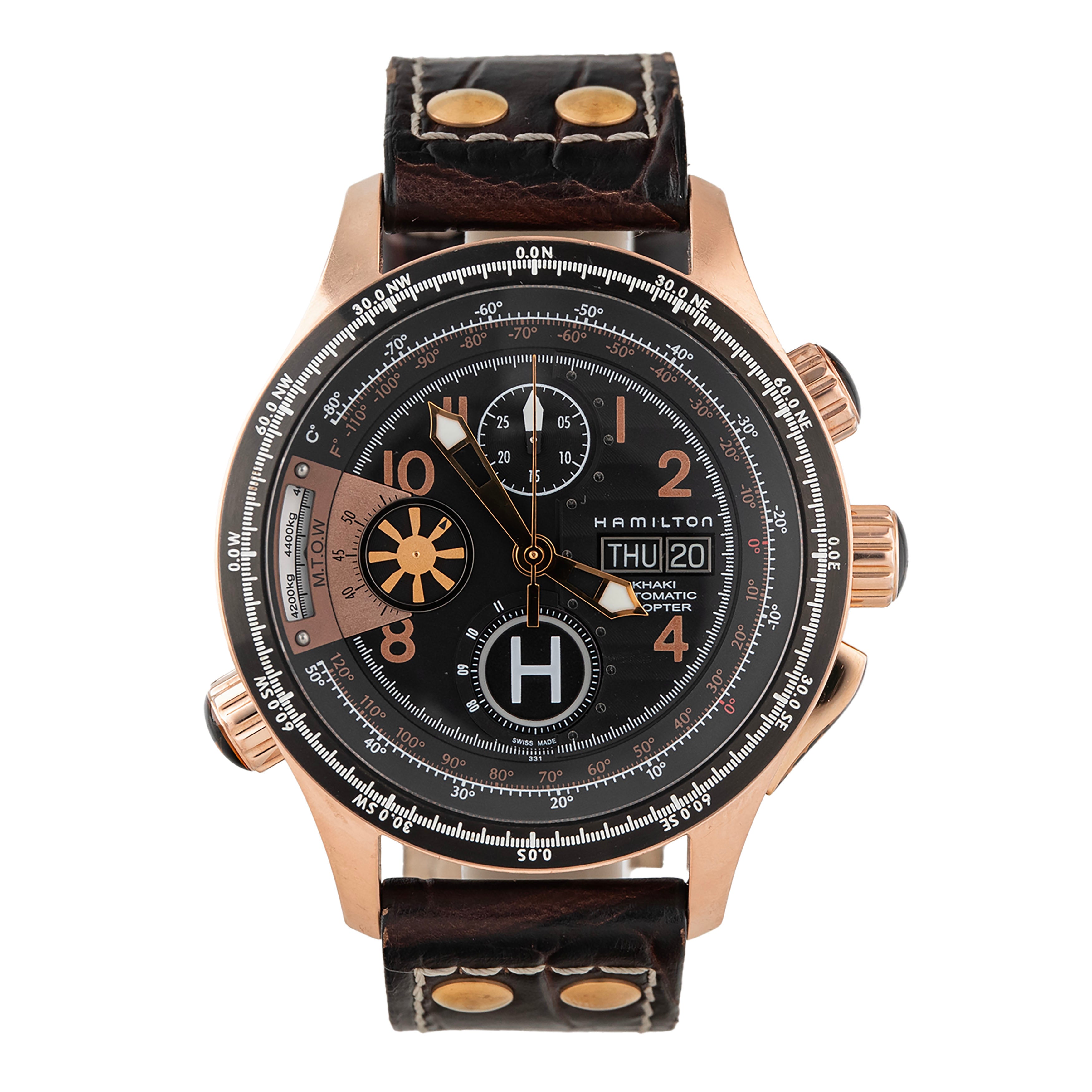 Hamilton Khaki Field Aviation X-Copter Chronograph Rose Gold Plated Black Dial 44mm H76646533