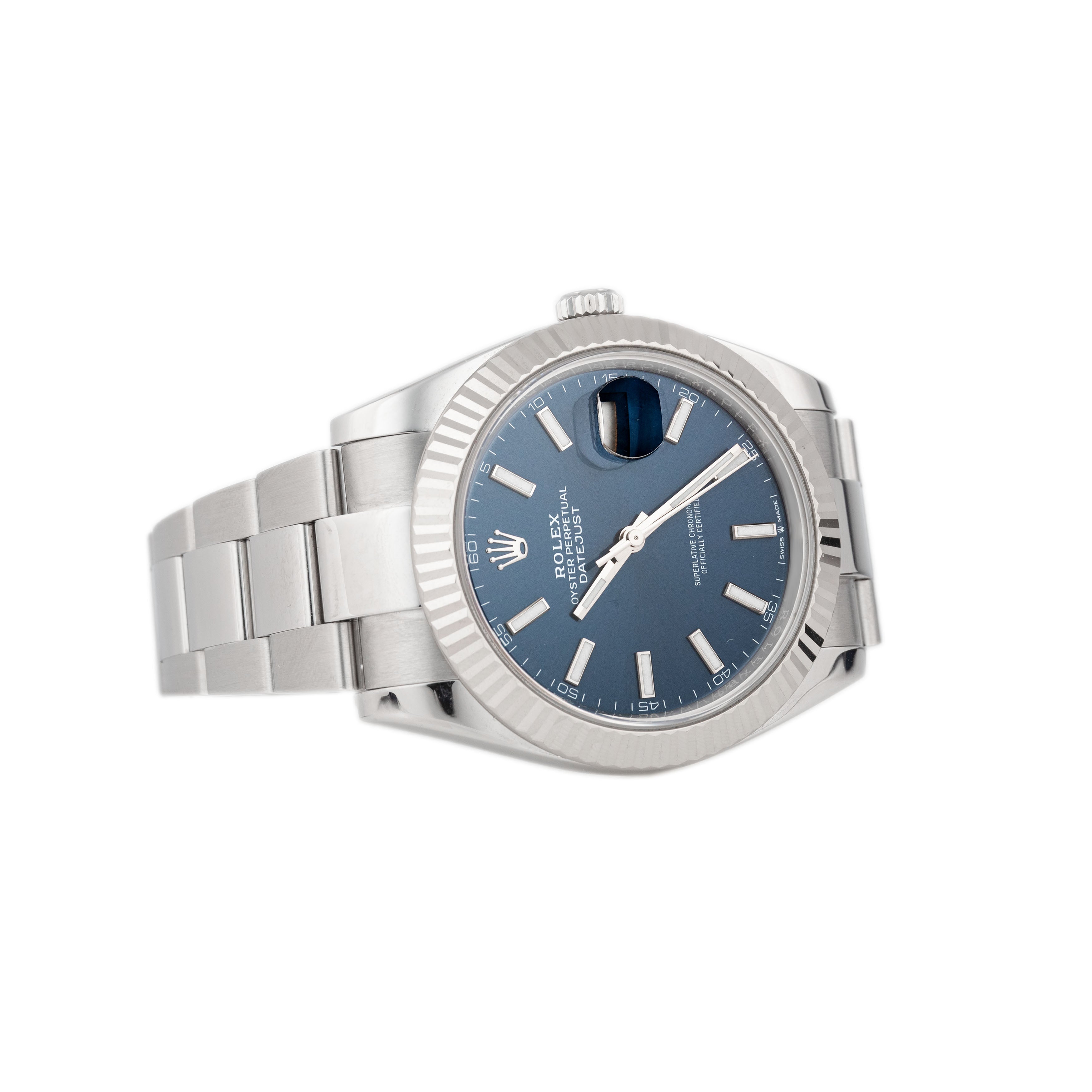 Rolex Datejust 41 Stainless Steel Blue Dial 41mm Fluted Oyster 126334 Full Set