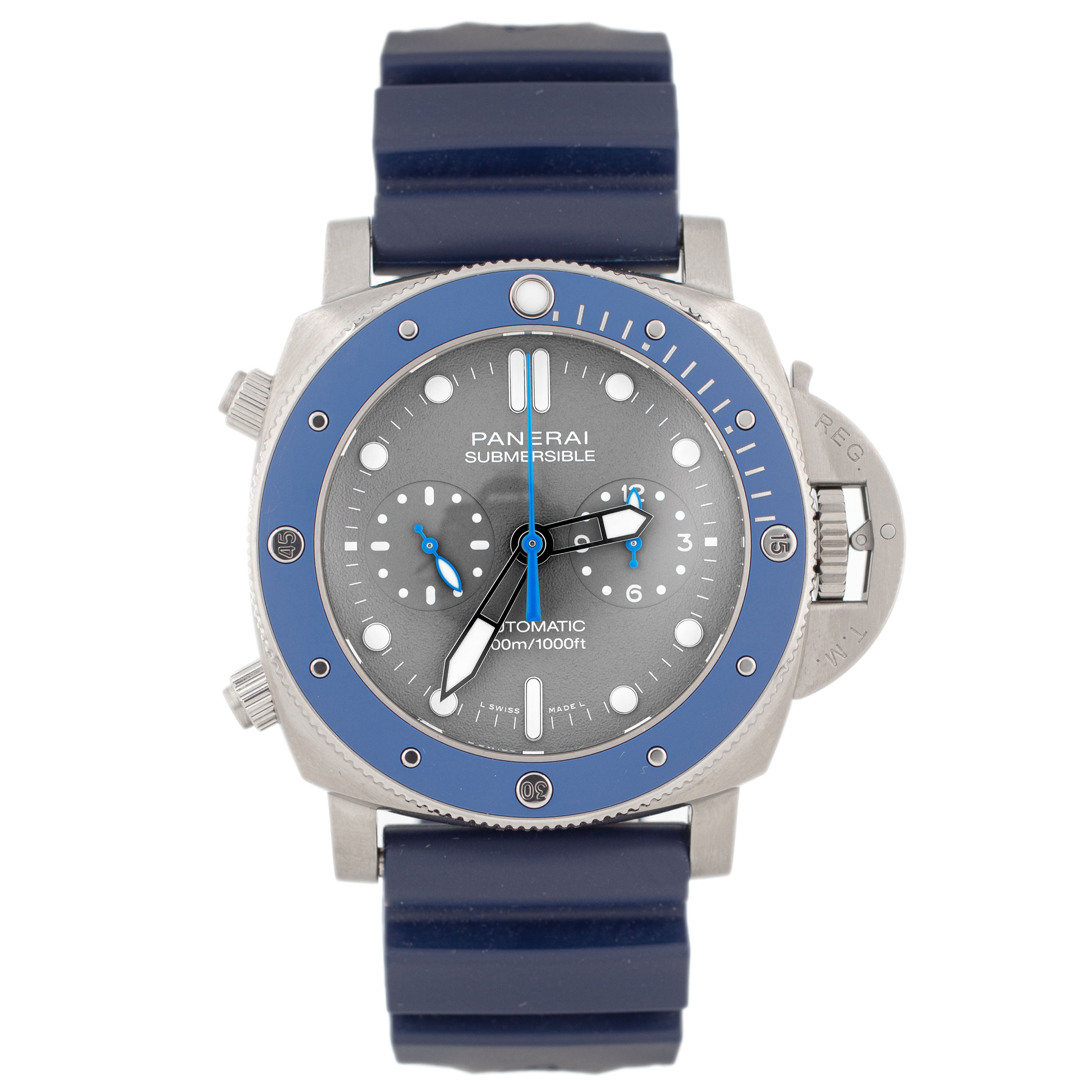 Panerai Submersible Chronograph Guillaume Nery Edition Titanium Gray Dial 47mm Pam00982 Full Set