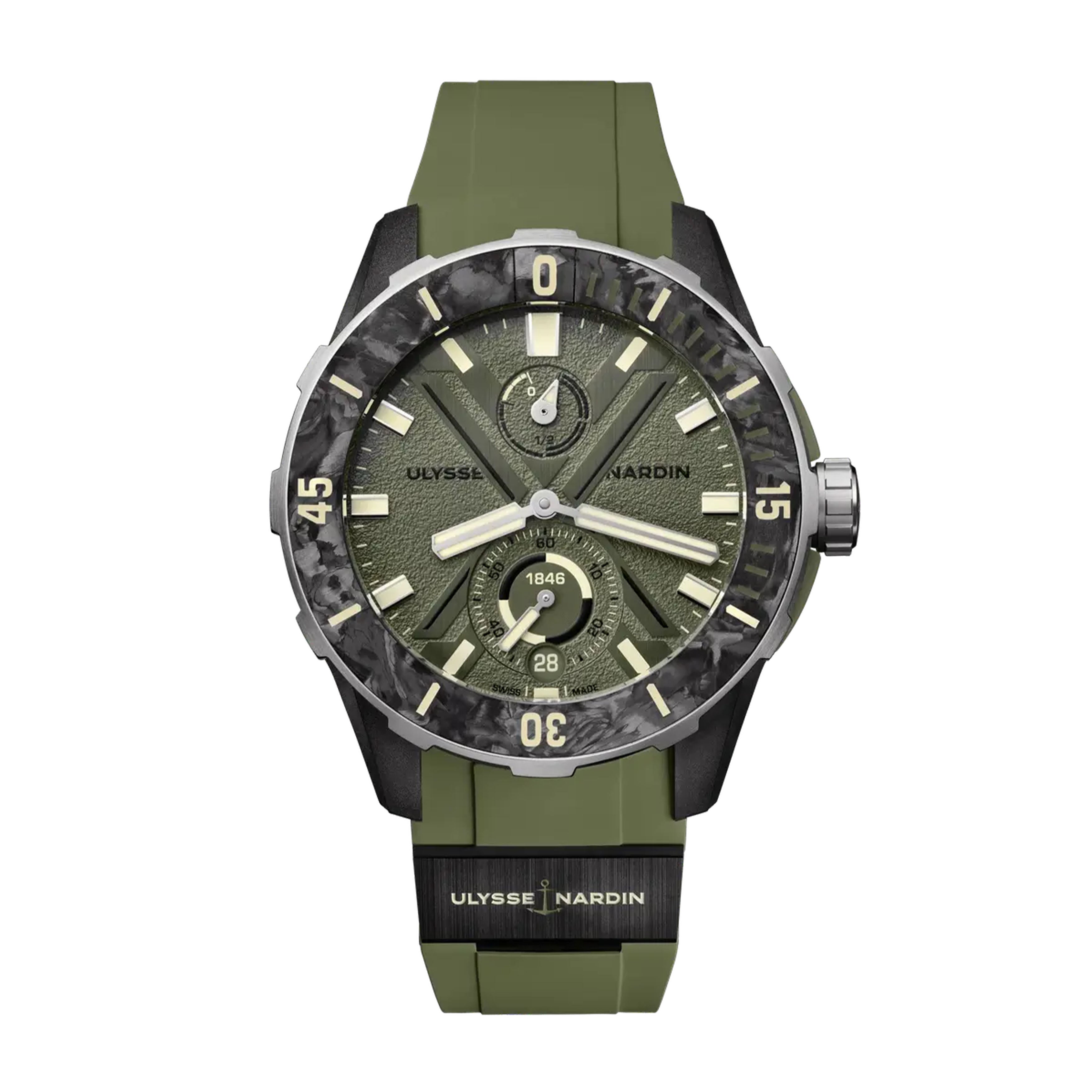 Ulysse Nardin Diver Net Ops Watch, 44mm Green Dial, 1183-170-8A/3B