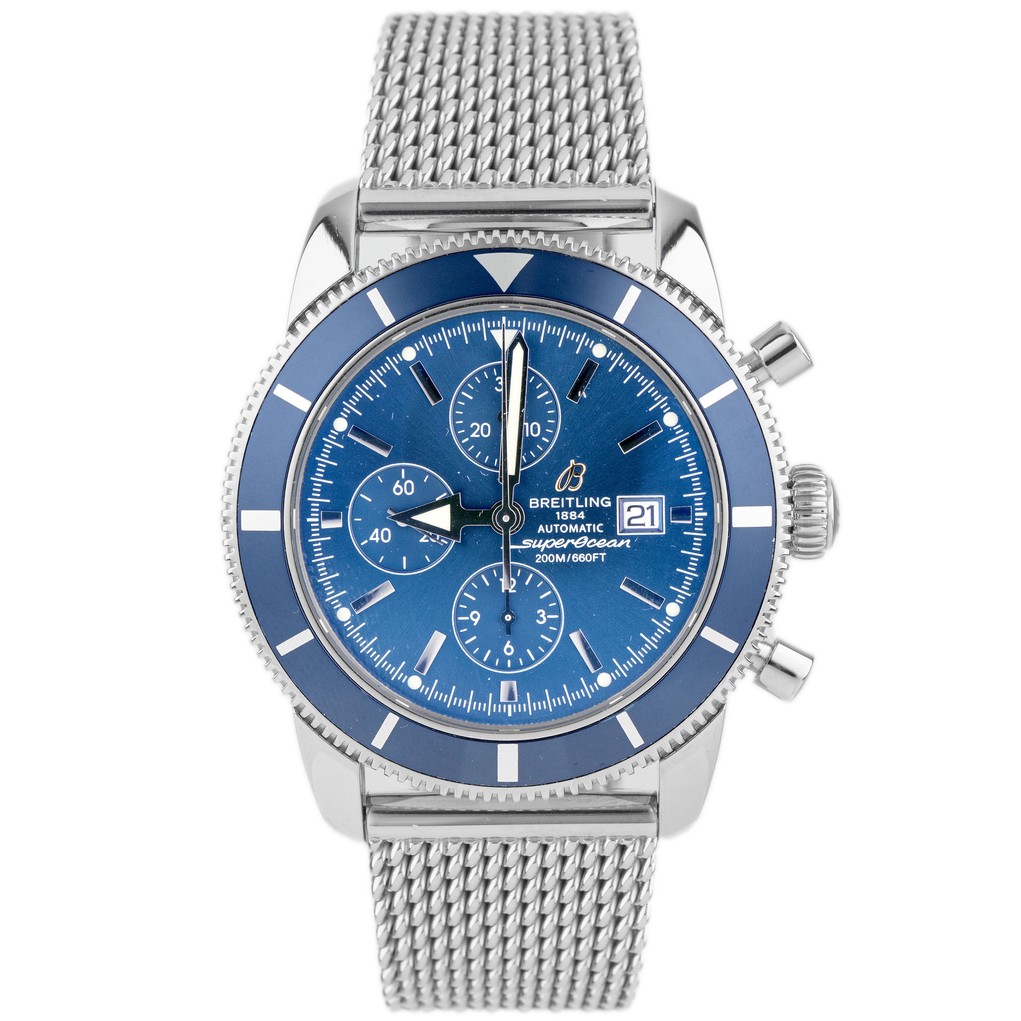 Breitling Superocean Heritage Chronograph Stainless Steel Blue Dial 46mm A1332016/C758 Full Set