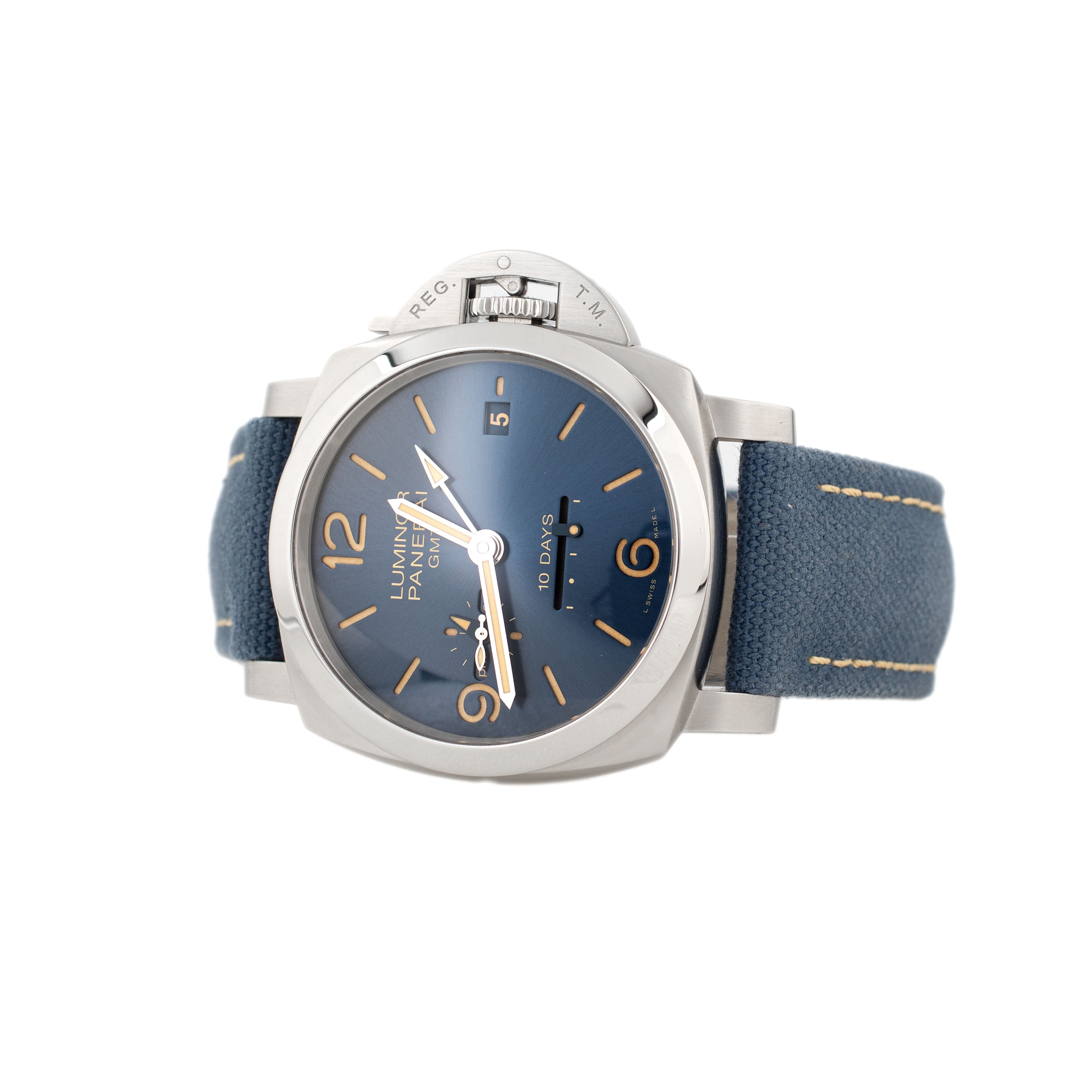 Panerai Luminor 1950 10 Days GMT Stainless Steel Blue Dial 44mm Pam00986 Full Set
