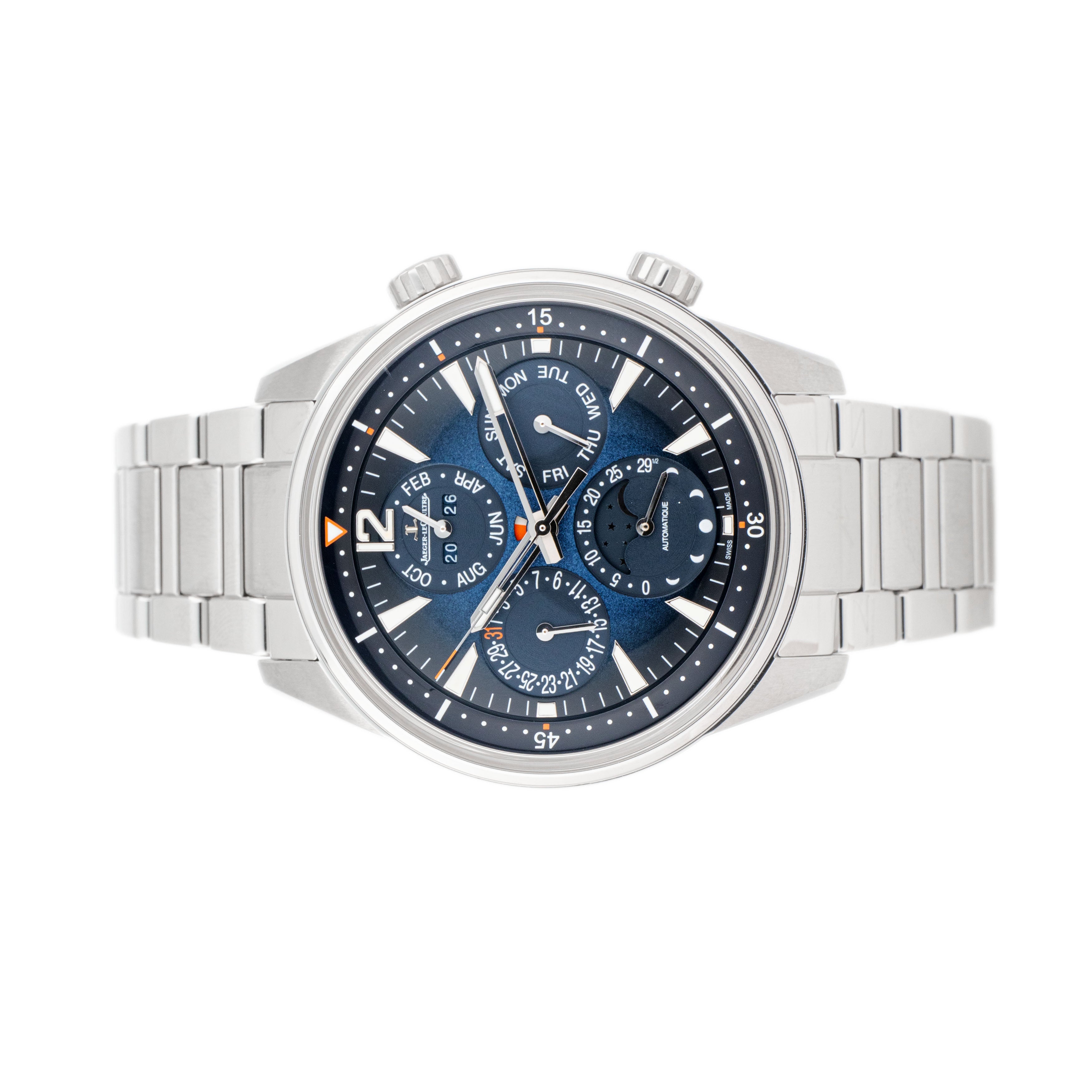 Jaeger-LeCoultre Polaris Perpetual Calendar Stainless Steel Blue Dial 42mm Q9088180 Full Set