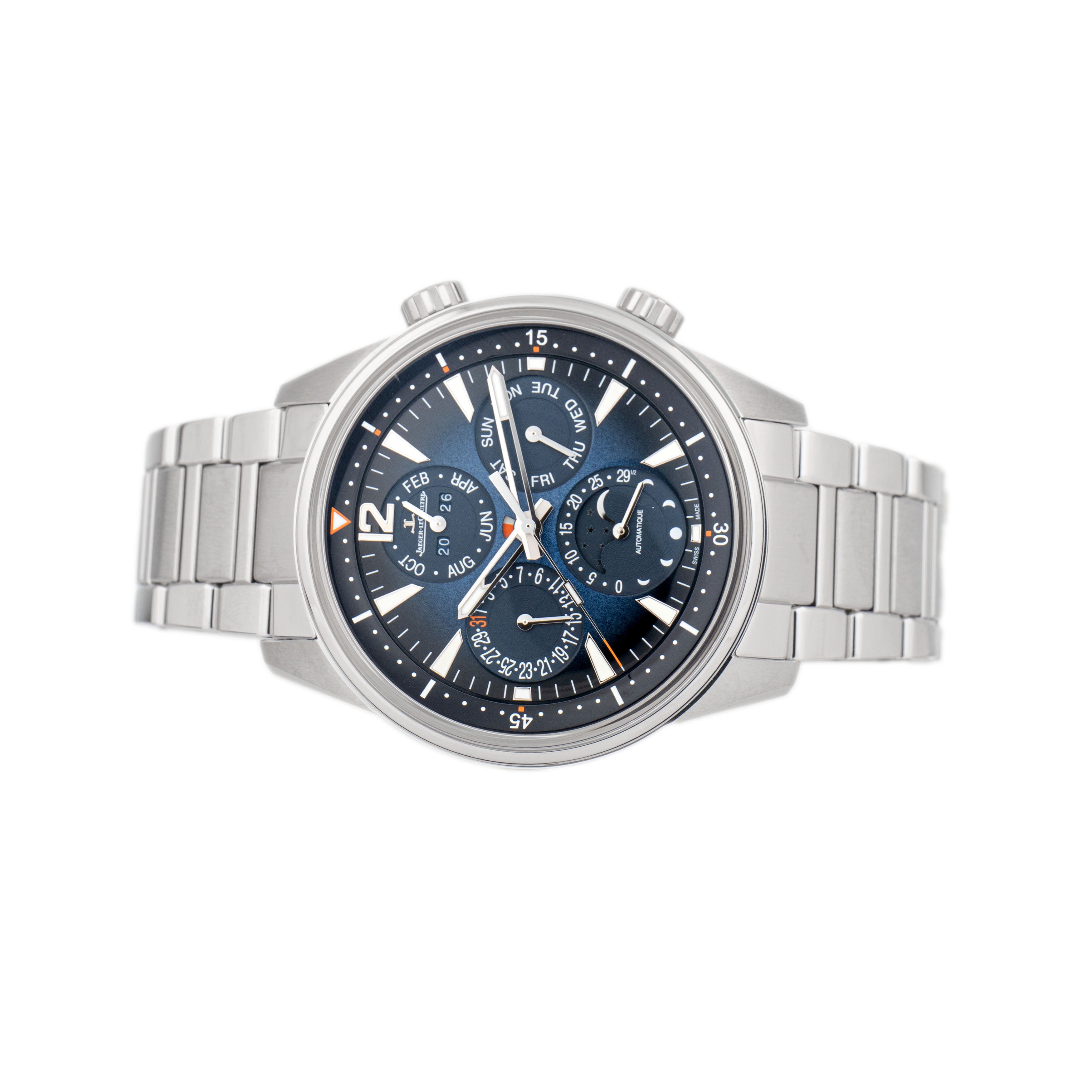 Jaeger-LeCoultre Polaris Perpetual Calendar Stainless Steel Blue Dial 42mm Q9088180 Full Set
